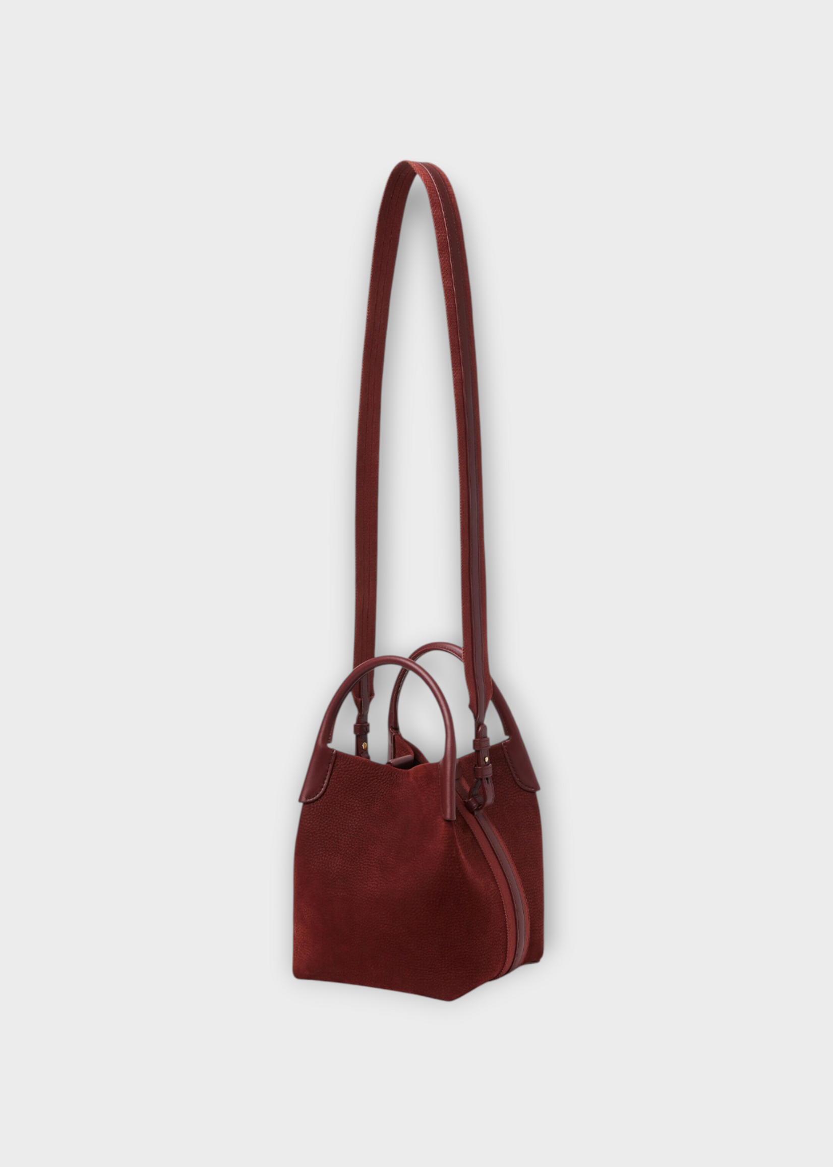 Loro Piana Loro Piana Bag, Red, Bale Small Grained Nubuck Rounded Hand Bag In Glazed Moka & Sun Gold