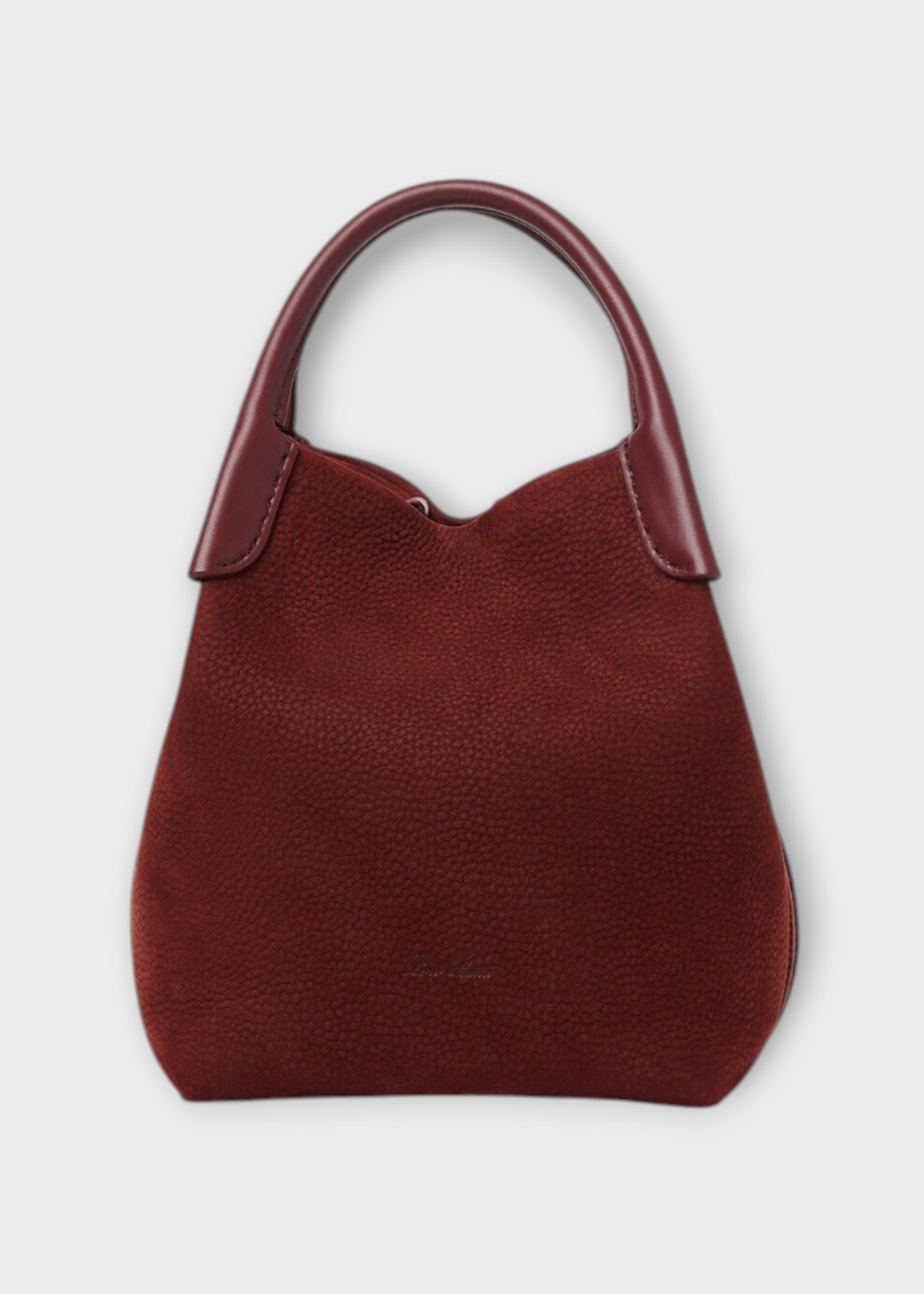 Loro Piana Loro Piana Bag, Red, Bale Small Grained Nubuck Rounded Hand Bag In Glazed Moka & Sun Gold