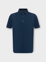Loro Piana Loro Piana Polo, Navy, Brenna Cotton Piquet Classic Polo In Eclipse Dyed