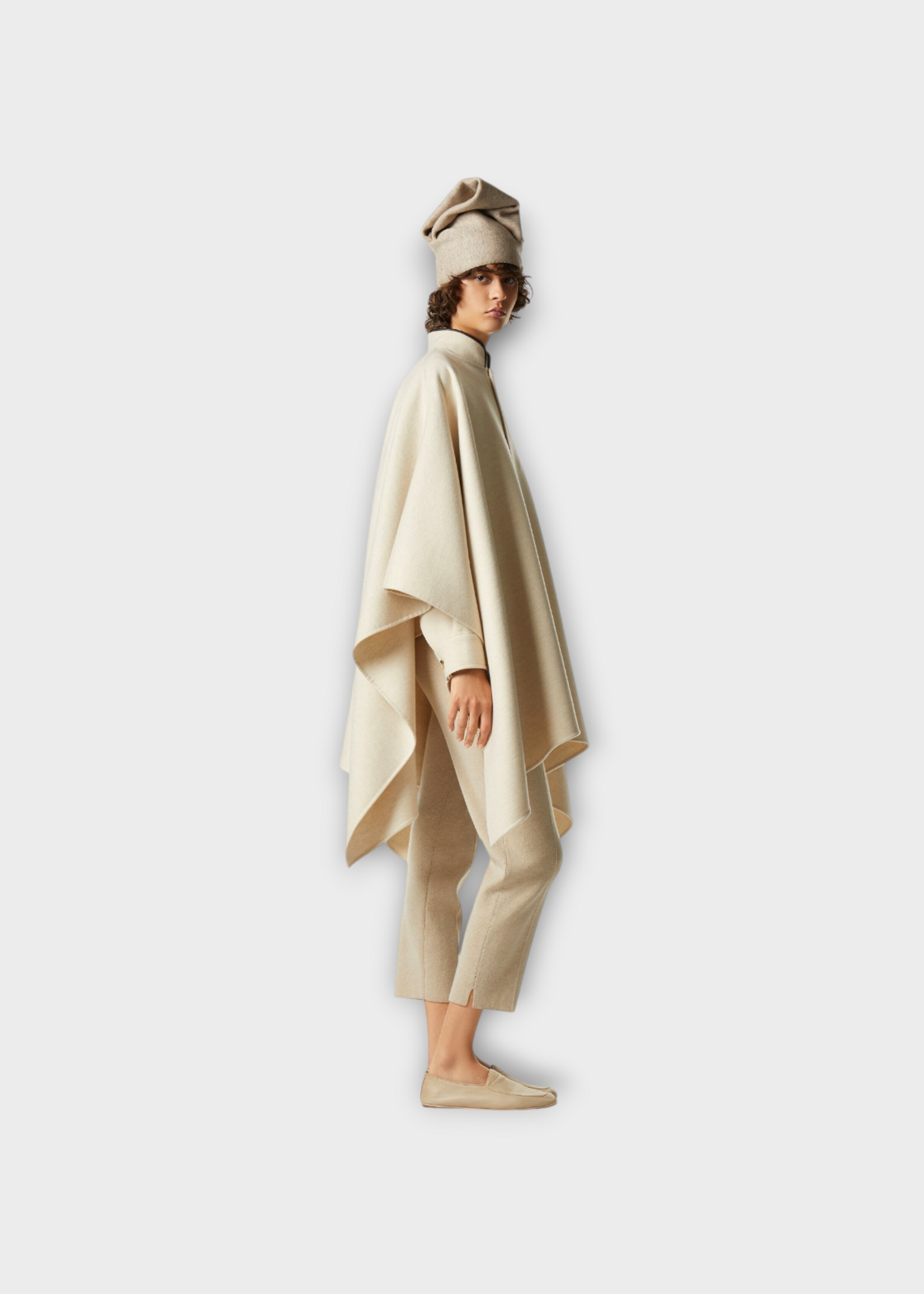 Loro Piana Loro Piana Jacket, Beige, Spagna Cashmere Water Repellent Cape In Natural Melange