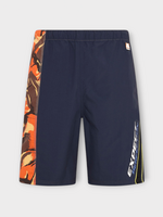 Martine Rose Martine Rose Shorts, Multi, Collage Swim Trunks  In Orange Camouflage &  Navy