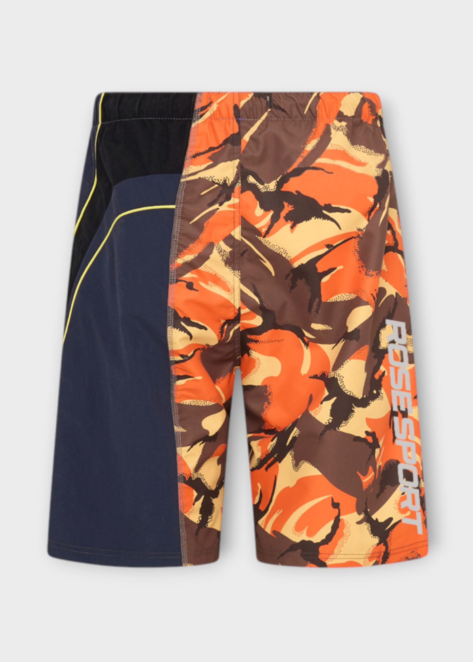 Martine Rose Martine Rose Shorts, Multi, Collage Swim Trunks  In Orange Camouflage &  Navy