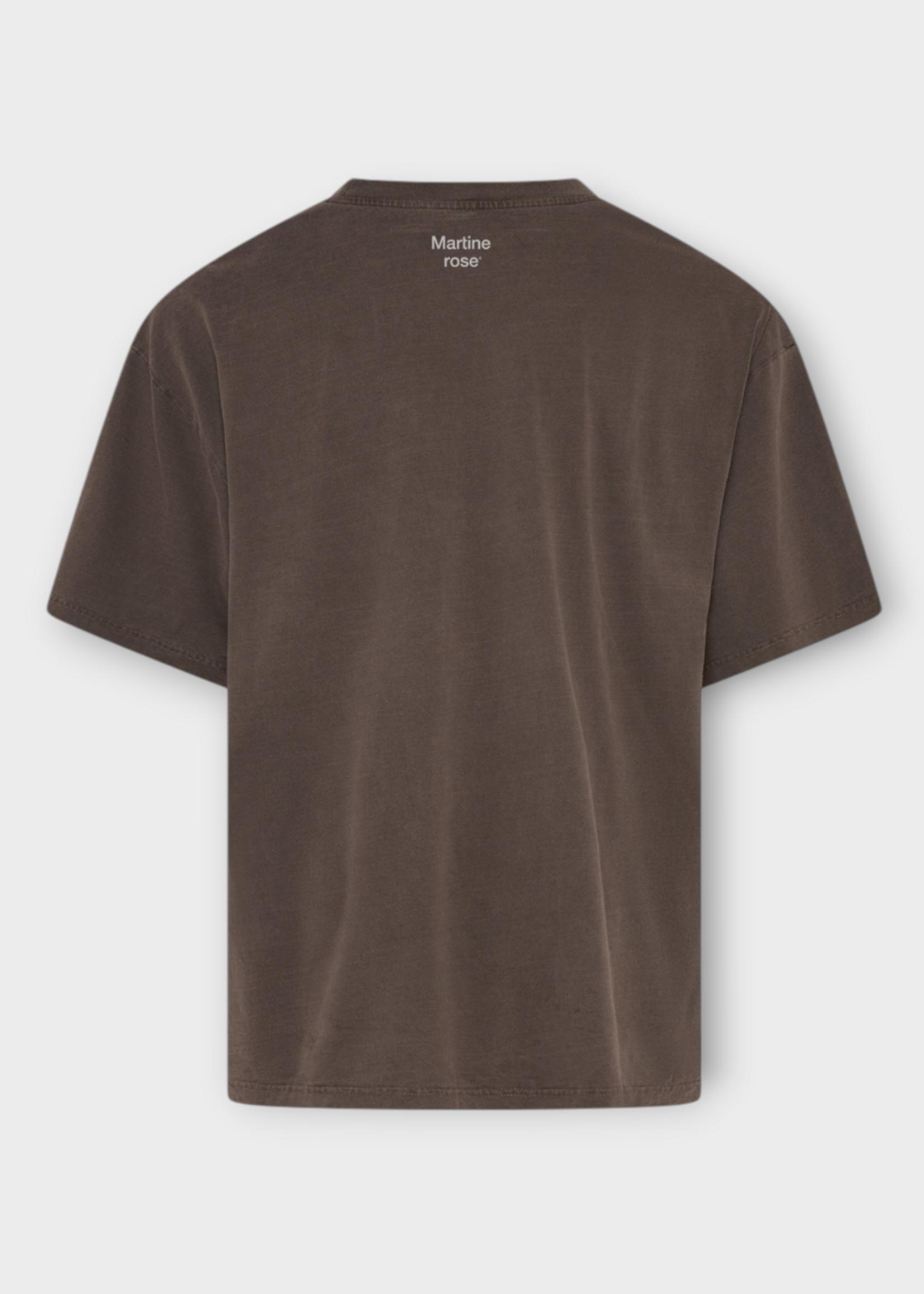 Martine Rose Martine Rose T-Shirt, Brown, Short Sleeve Oversized T-Shirt In Brown Washed w/ Artwork Print