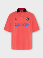 Martine Rose Martine Rose Polo, Pink, Oversized Short Sleeve Polo In Pink Washed w/ Contrast Collar & Embroidery