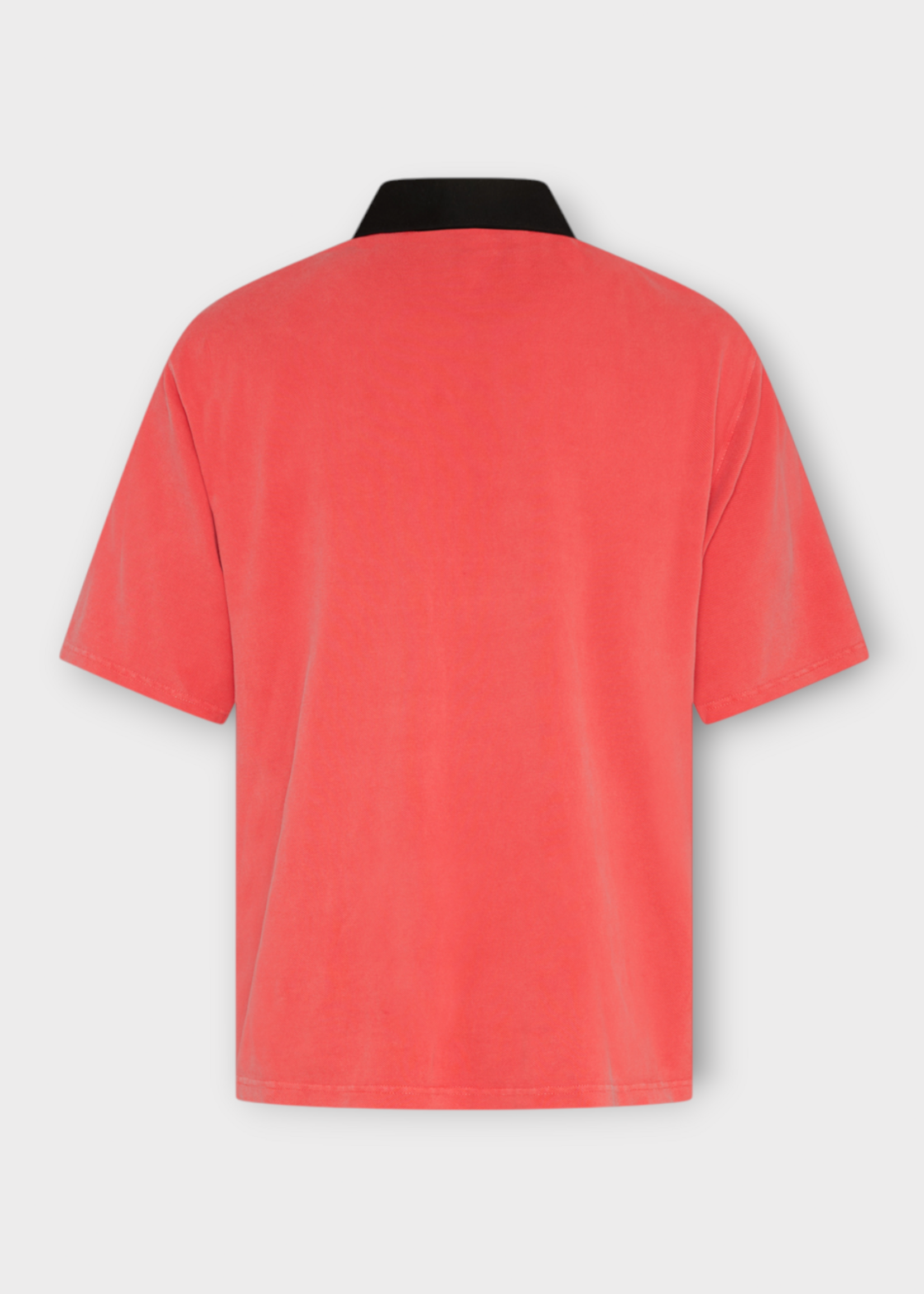 Martine Rose Martine Rose Polo, Pink, Oversized Short Sleeve Polo In Pink Washed w/ Contrast Collar & Embroidery