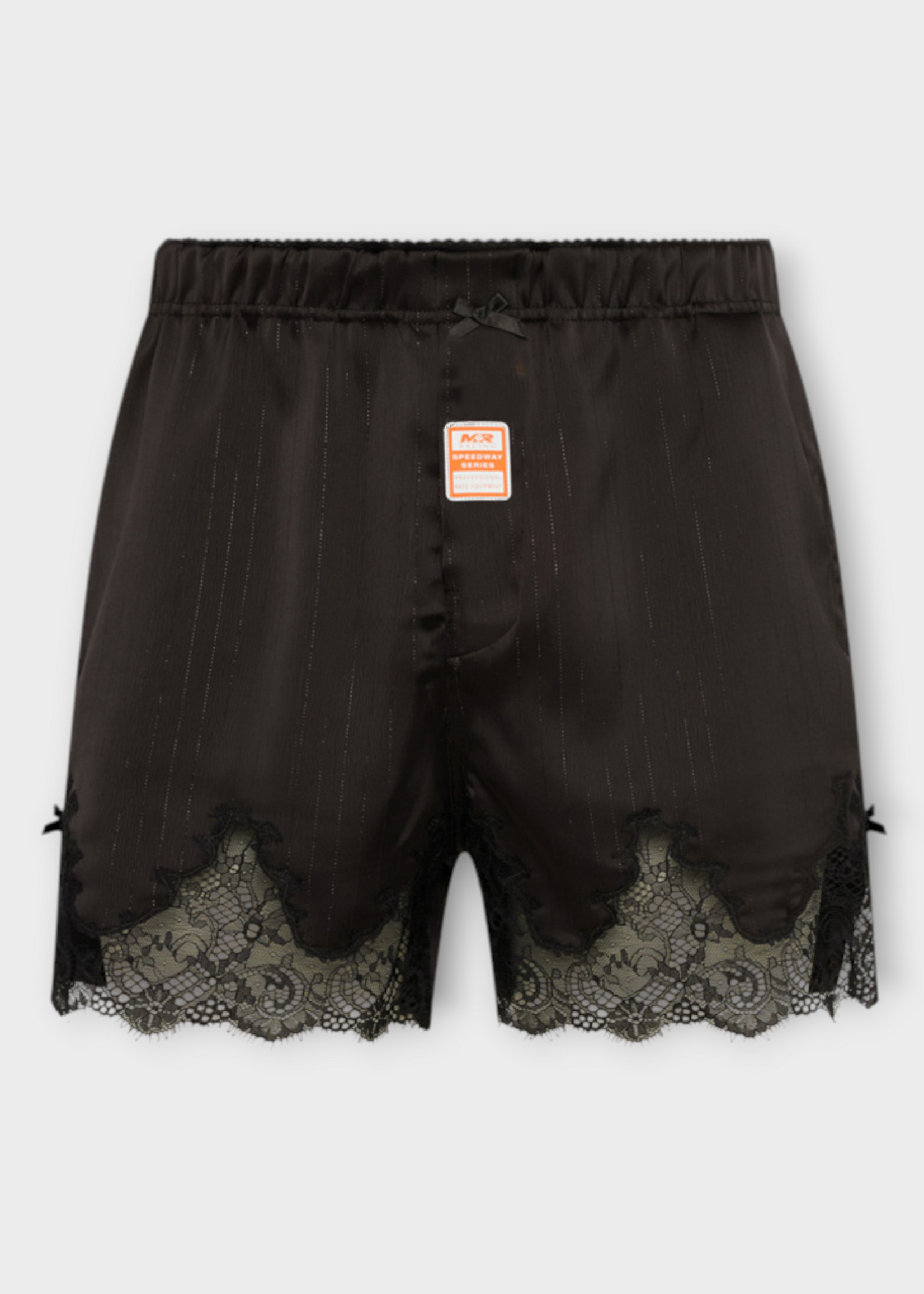 Martine Rose Martine Rose Shorts, Black, Elastic Waist French Knickers In Black w/ Lace Details