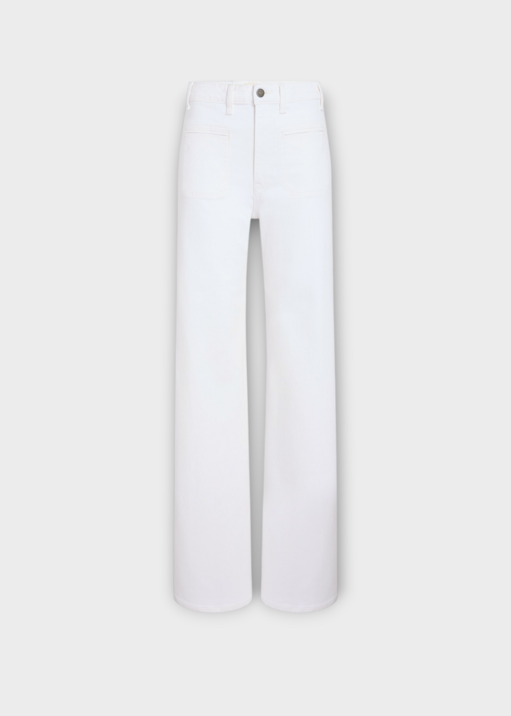 Khaite Khaite Jeans, White, Delmonico Cotton High Waisted Wide Leg Denim Pants In White