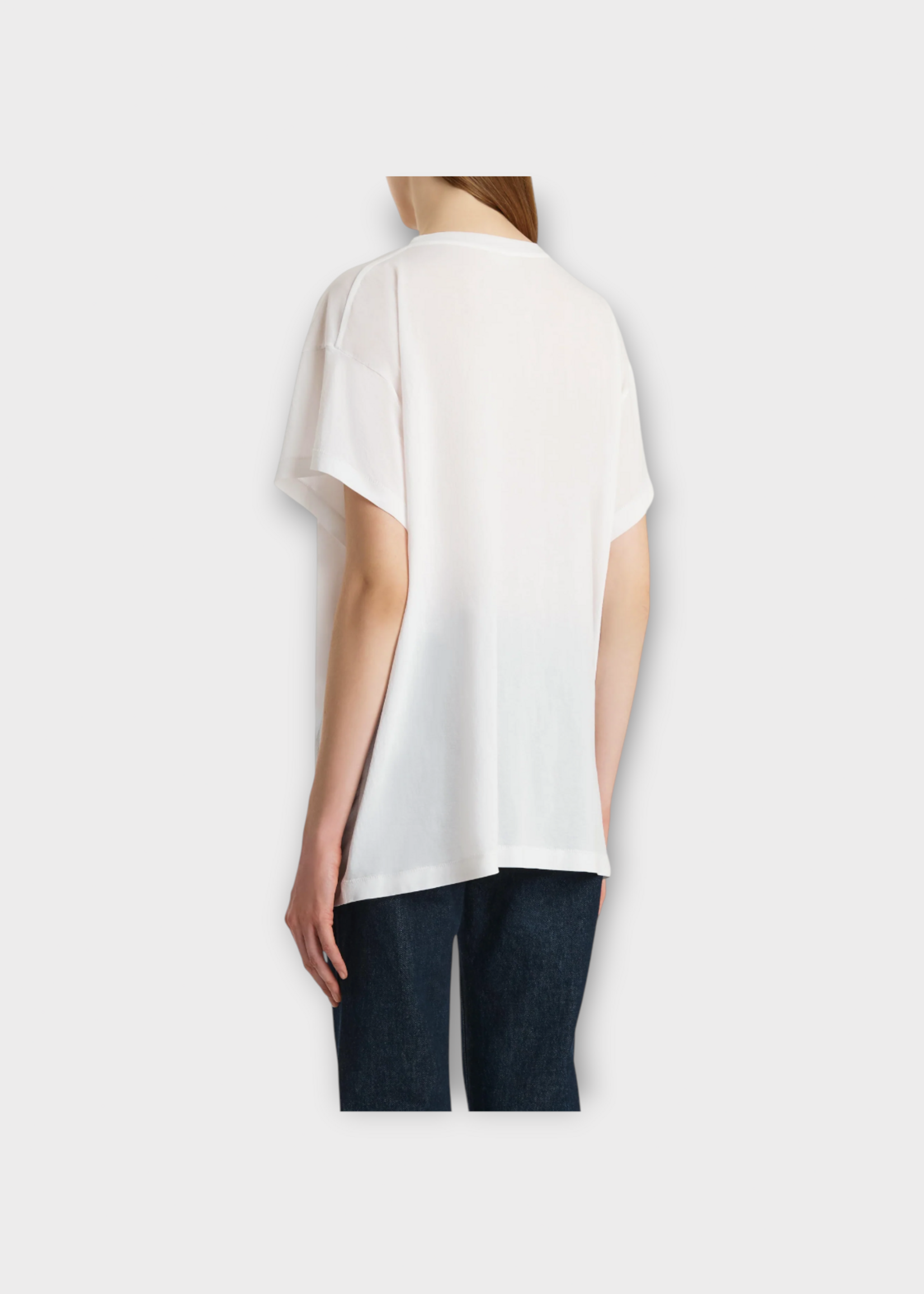 Khaite Khaite T-Shirt, White, Wanda Heavy Cotton Crew Neck In White w/ Chest Pocket