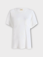 Khaite Khaite T-Shirt, White, Wanda Heavy Cotton Crew Neck In White w/ Chest Pocket