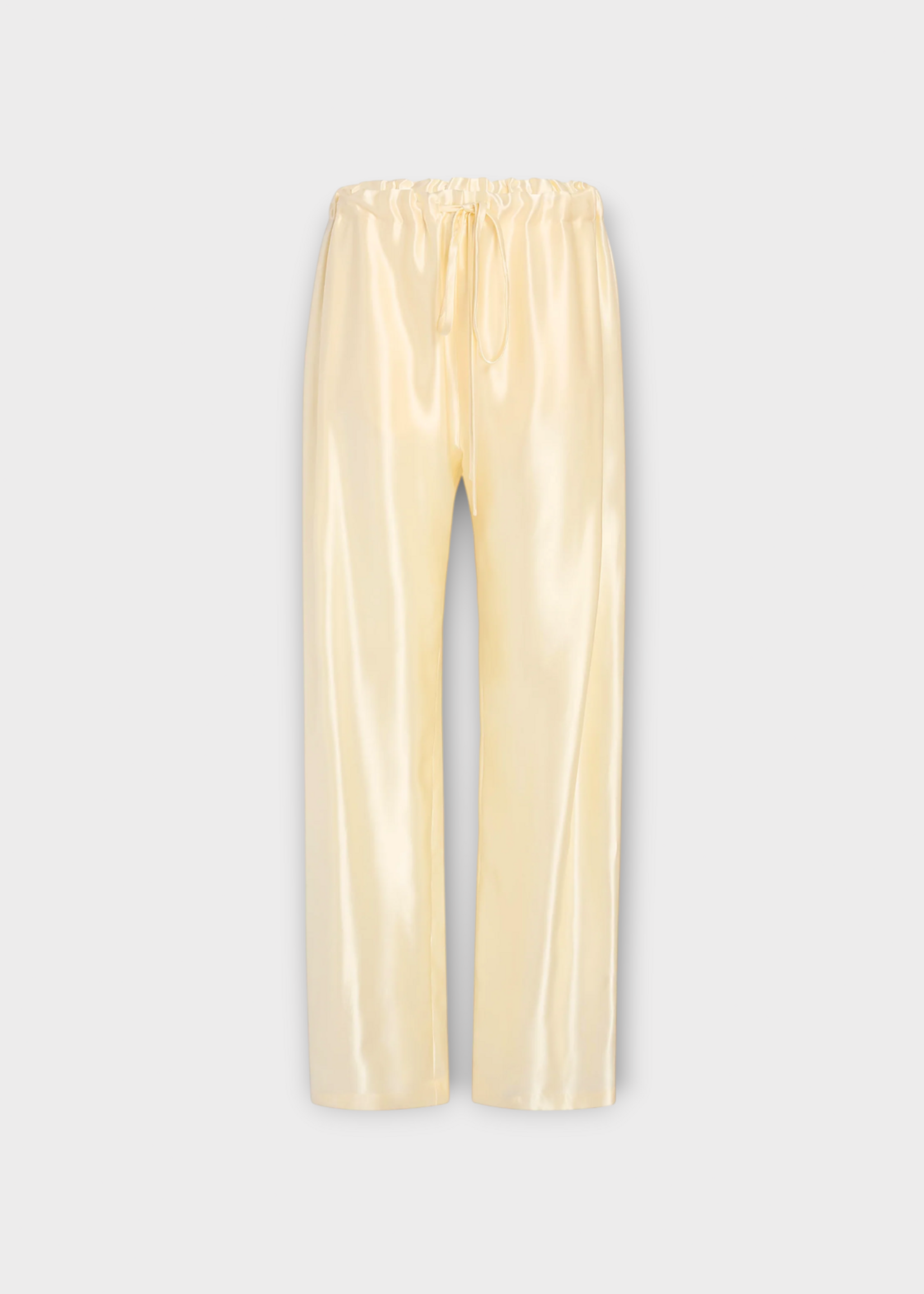 Khaite Khaite Trousers, Beige, Rohen Relaxed Fit Drawstring Waist Shiny Pants In Cream