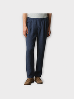 Massimo Alba Massimo Alba Trousers, Blue, Keywest Linen Pleated Pants In Midnight Blue w/ Coulisse