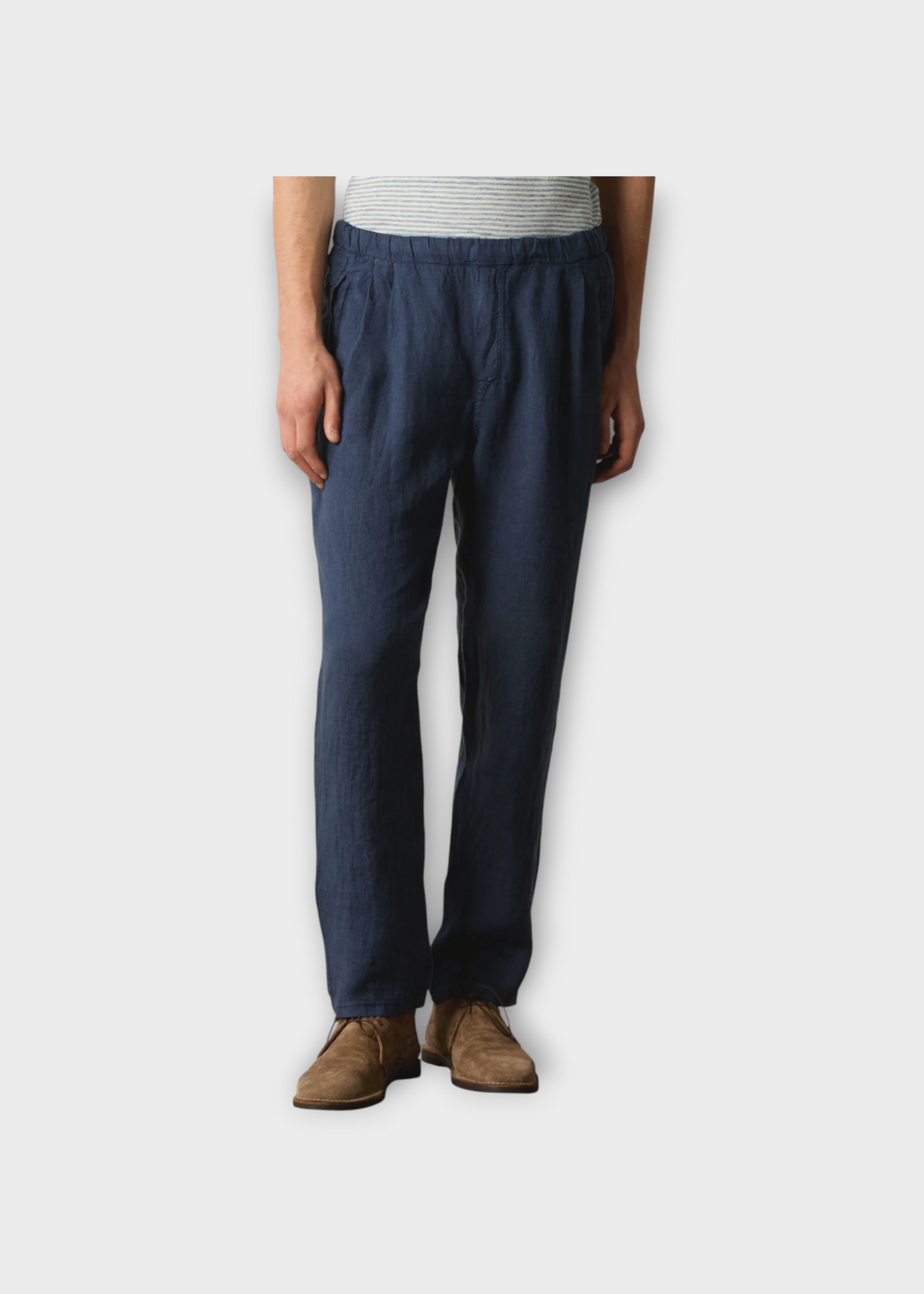 Massimo Alba Massimo Alba Trousers, Blue, Keywest Linen Pleated Pants In Midnight Blue w/ Coulisse