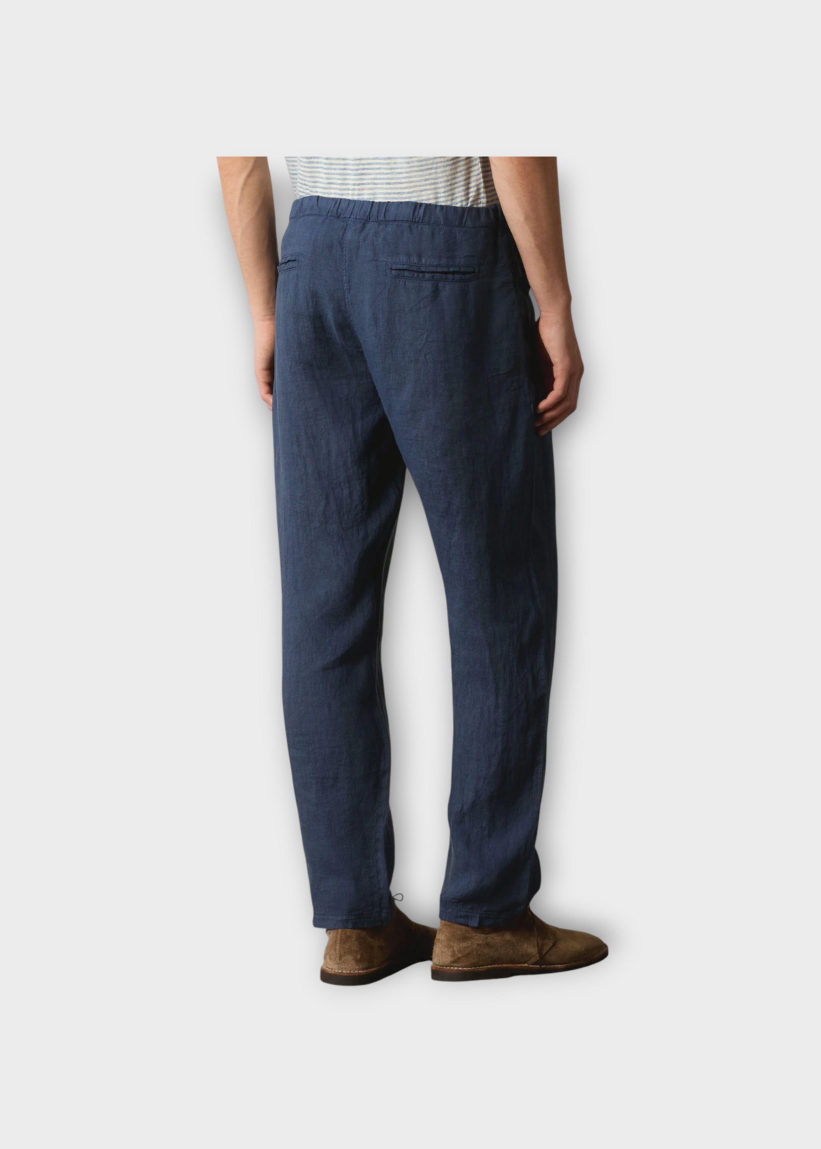 Massimo Alba Massimo Alba Trousers, Blue, Keywest Linen Pleated Pants In Midnight Blue w/ Coulisse
