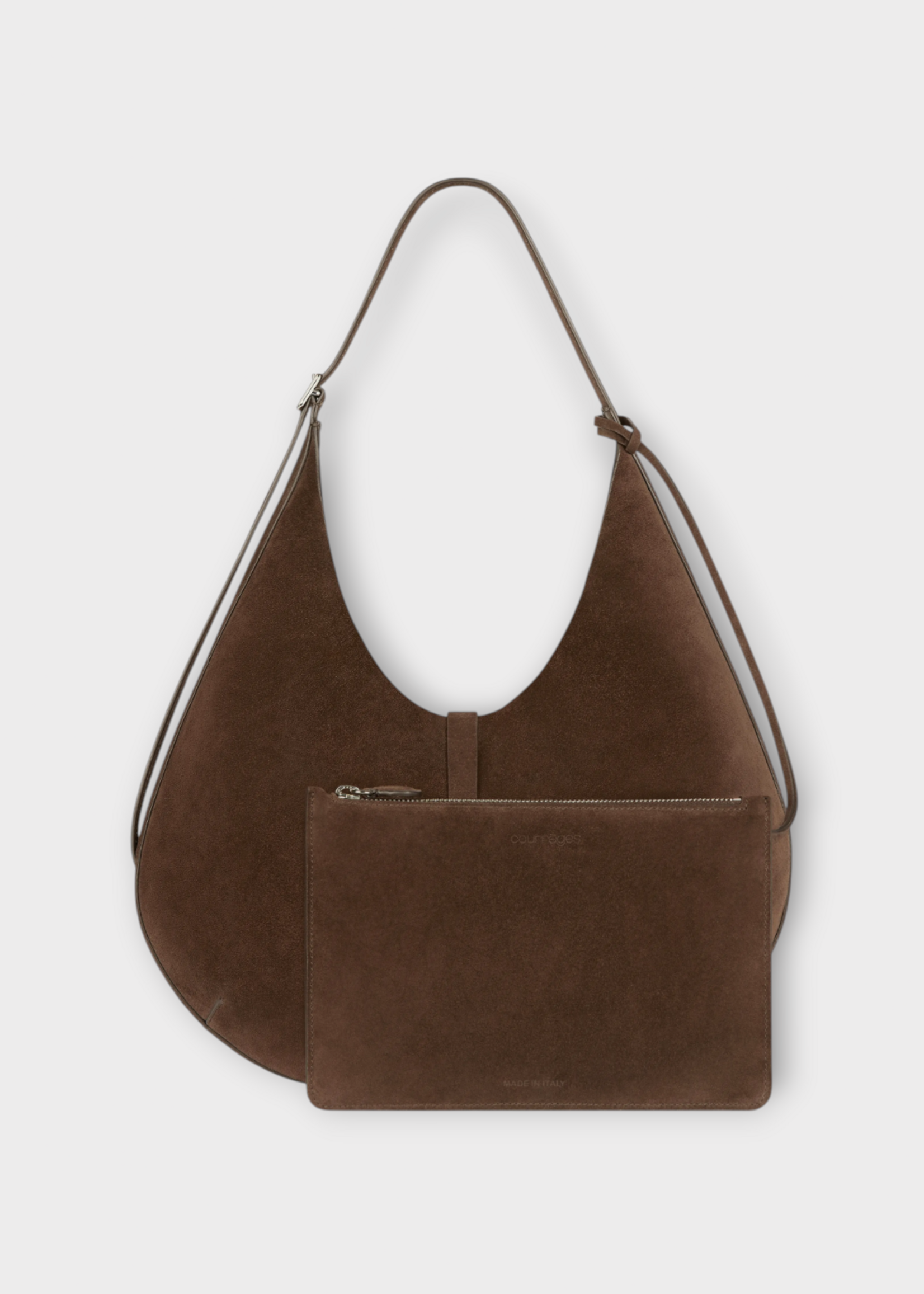 Courreges Courreges Bag, Brown, Holy Suede Hobo Bag In Dark Bronze