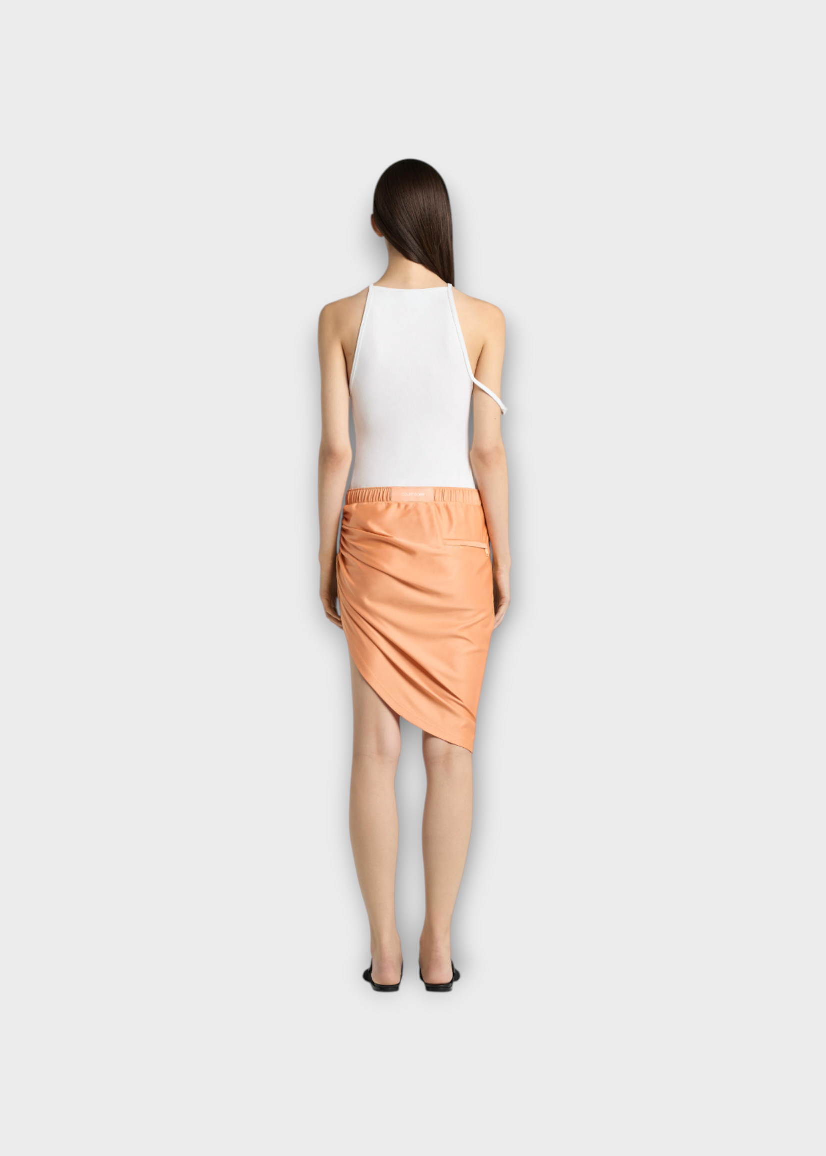Courreges Courreges Skirt, Orange, Twist Sport Skirt In Pomelo #35