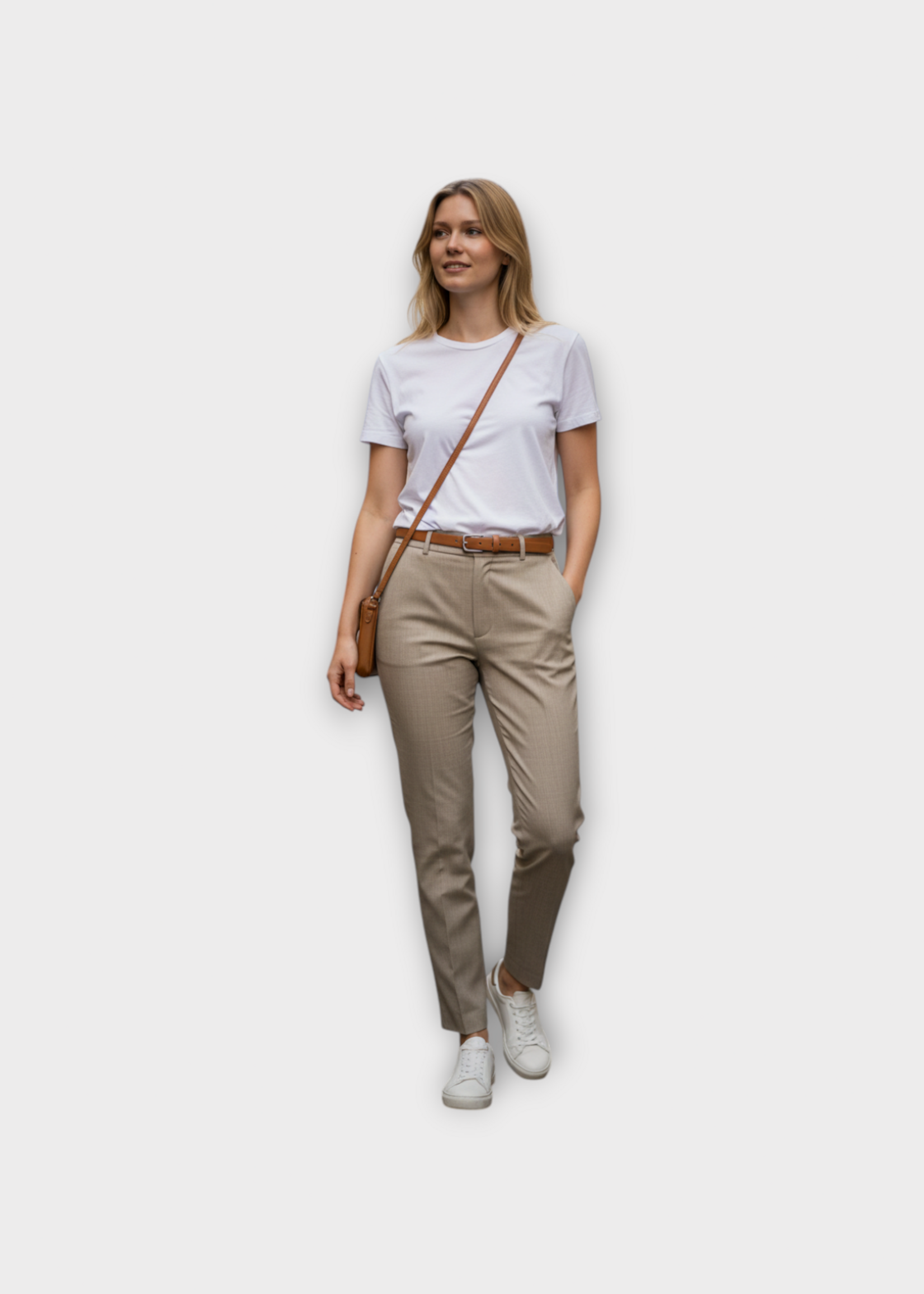 Julie Kegels Julie Kegels Trousers, Beige, Priscilla Pleated Pencil Pants