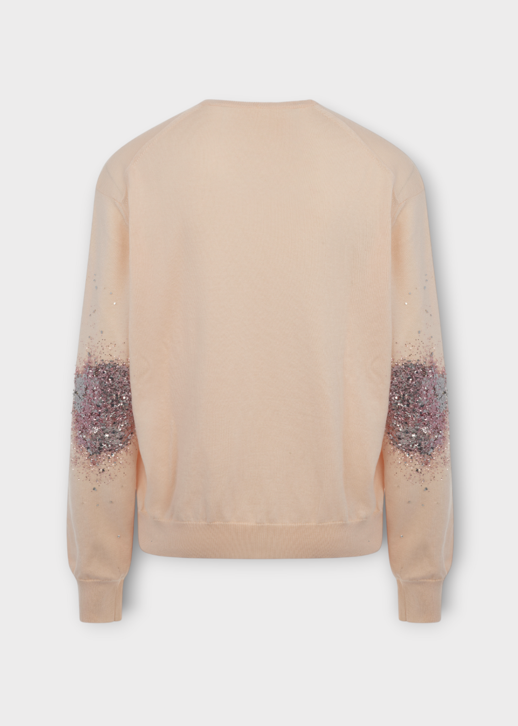 Julie Kegels Julie Kegels Knitwear, Pink, Karkle Glitter V-Neck Sweater in Pink