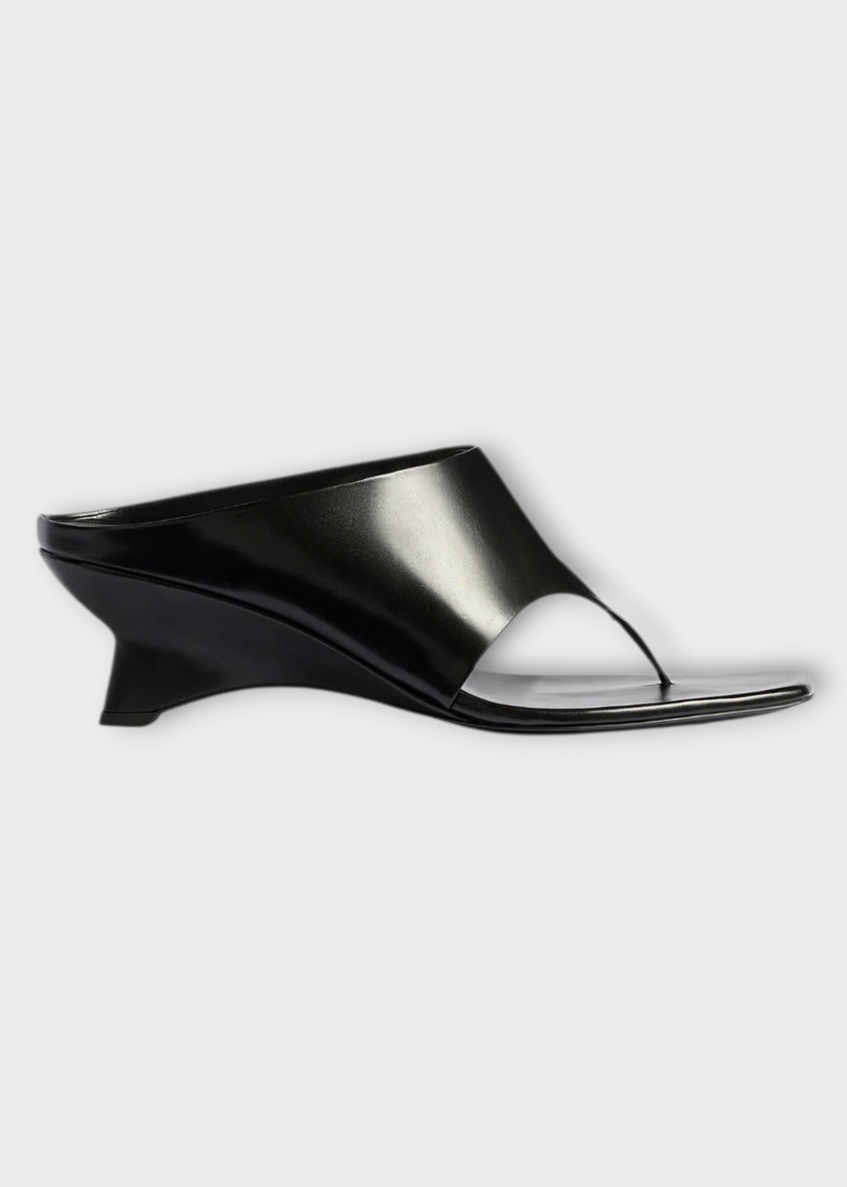 Khaite Khaite Heels, Black, Marlow Glazed Calf Leather Mule 55mm In Black