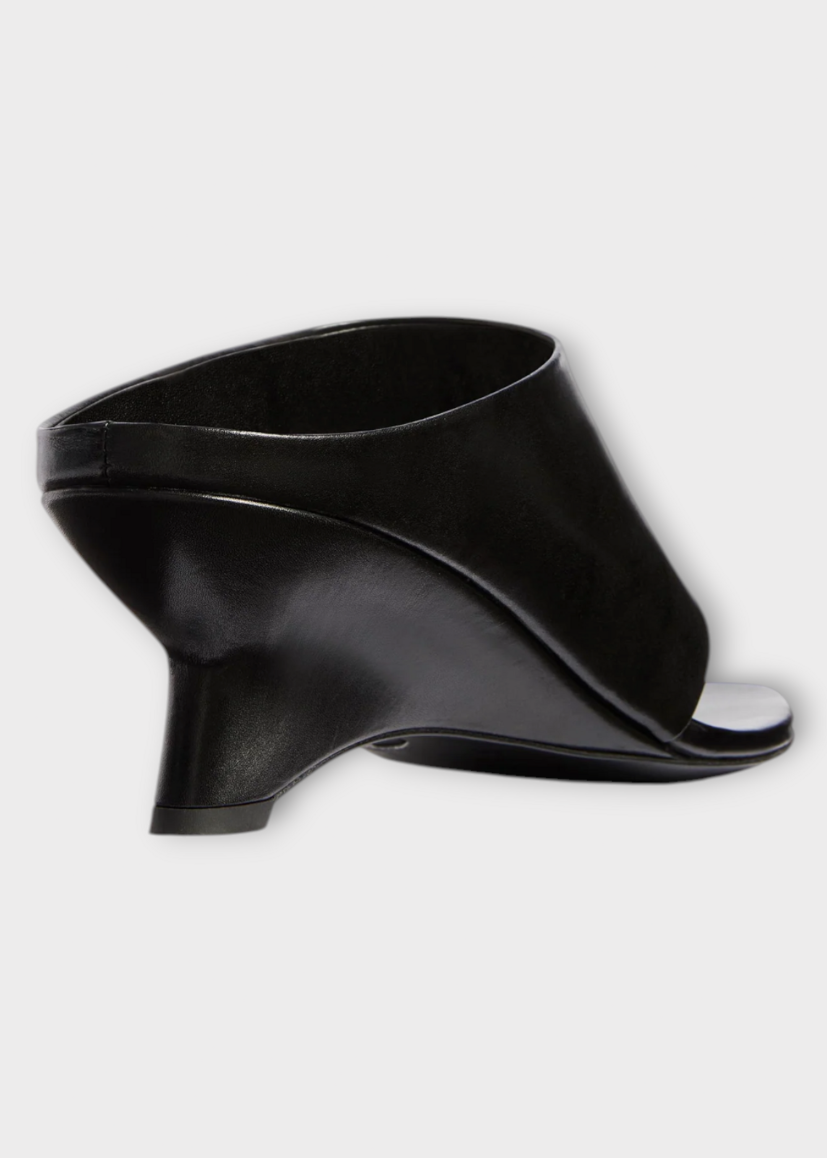 Khaite Khaite Heels, Black, Marlow Glazed Calf Leather Mule 55mm In Black