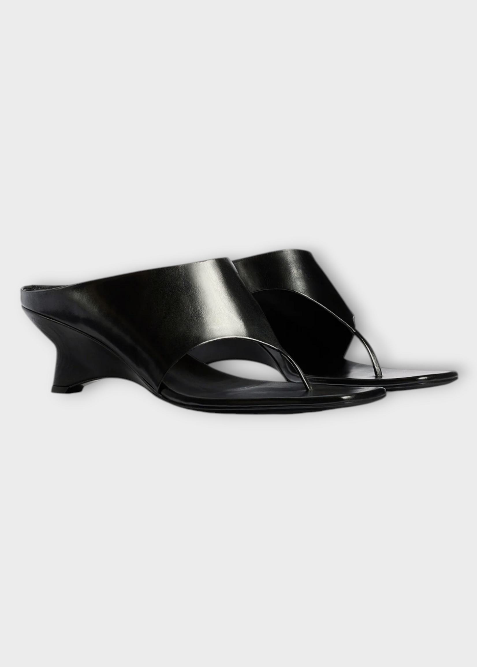 Khaite Khaite Heels, Black, Marlow Glazed Calf Leather Mule 55mm In Black
