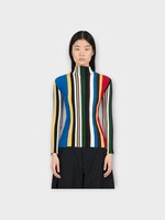 Loewe Loewe Top, Multi, High Neck Long Sleeve Striped Top in Red & Multicolour