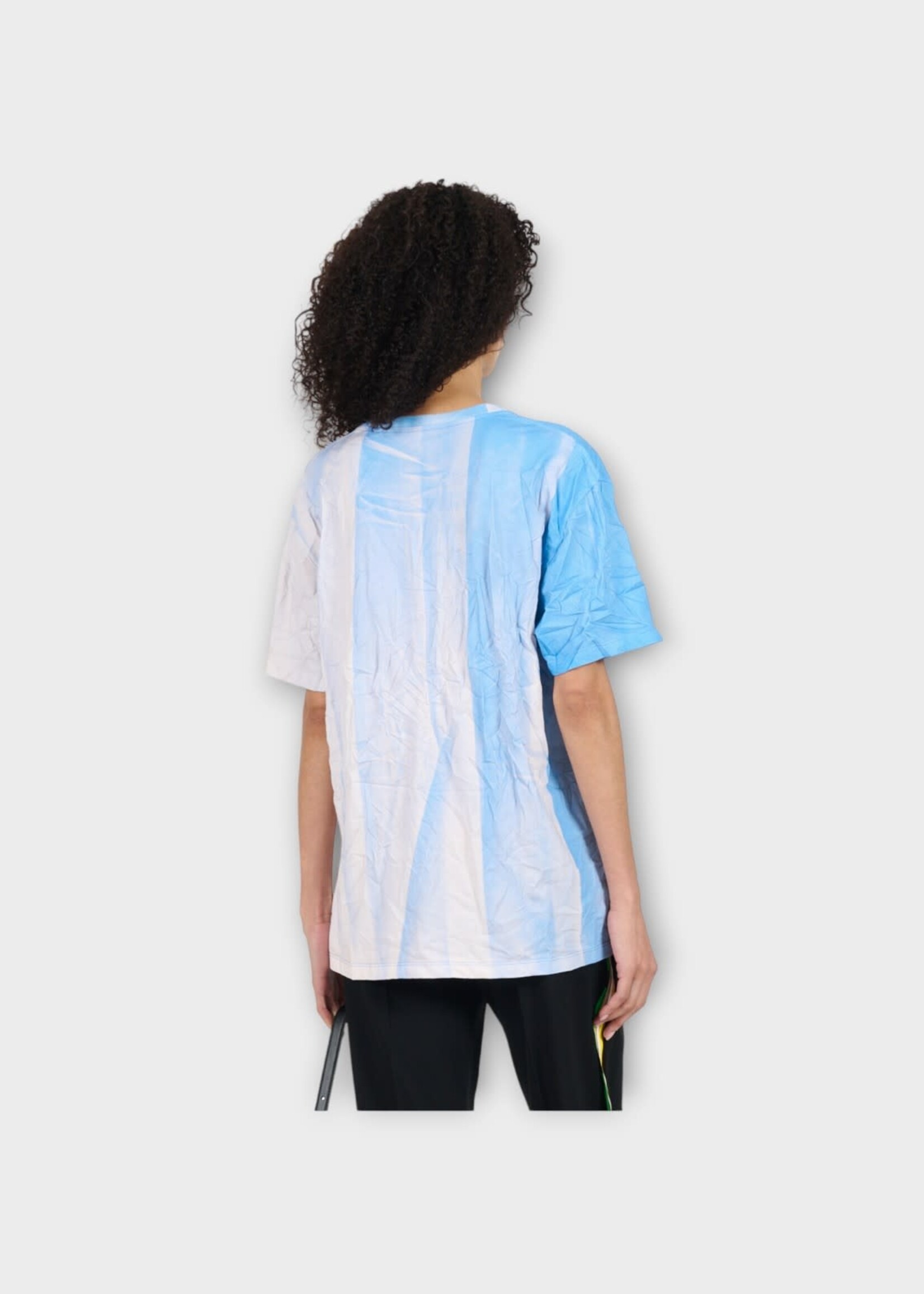 Loewe Loewe T-Shirt, Blue, Cotton Crinkled T-Shirt in Light Blue w/ Gradient Print