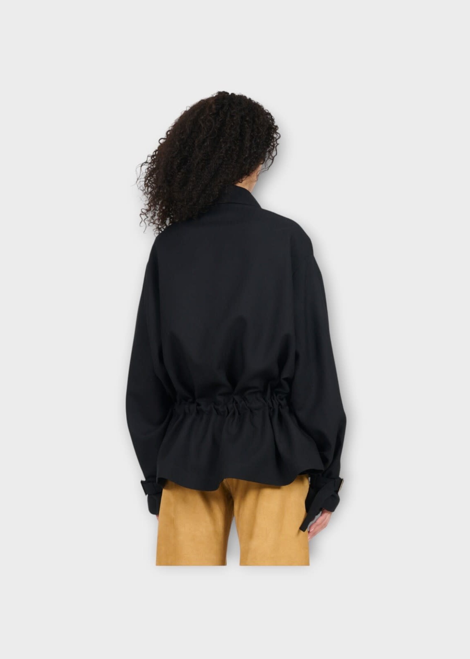 Loewe Loewe Jacket, Black, Wool High Neck Belted Jacket in Black