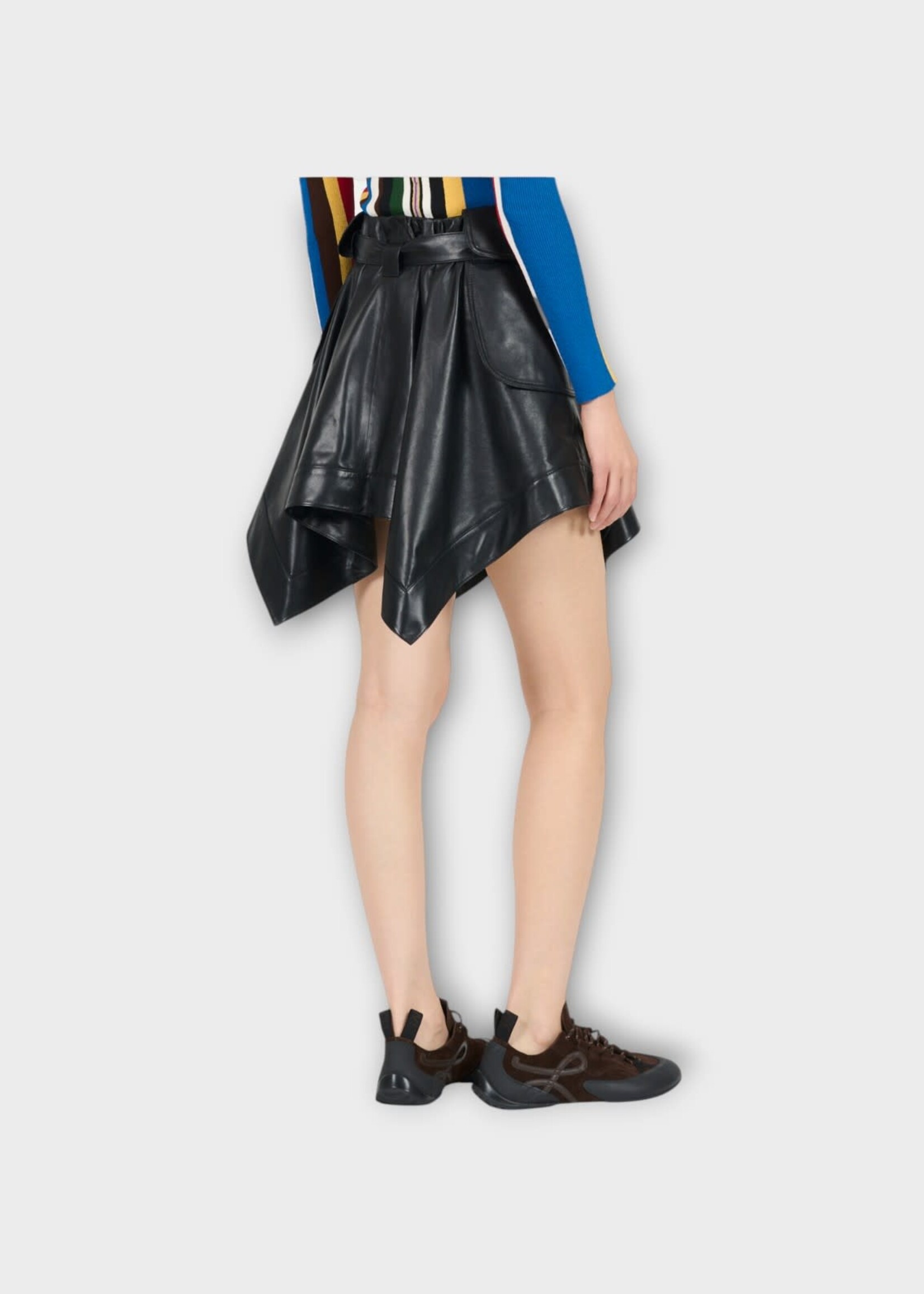 Loewe Loewe Skirt, Black, Nappa Lamb Skin Cargo Skirt in Black w/ Adjustable Belt