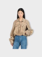 Loewe Loewe Jacket, Beige, Nappa Lamb Skin Jacket in Beige w/ Feather Inspired Fringes #29