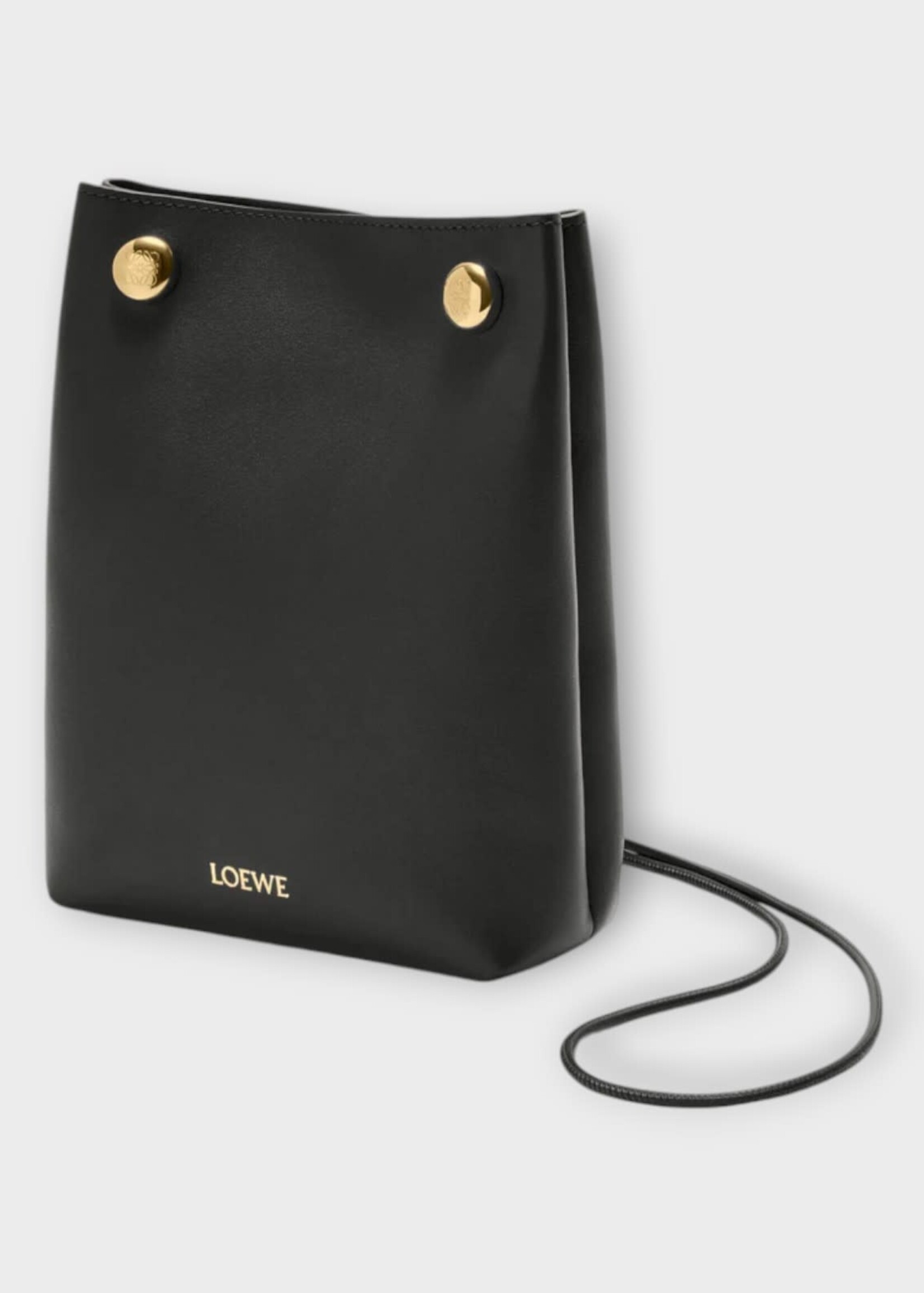 Loewe Loewe Bag, Black, Pebble Smooth Calf Pouch In Black w/ Shoulder Strap