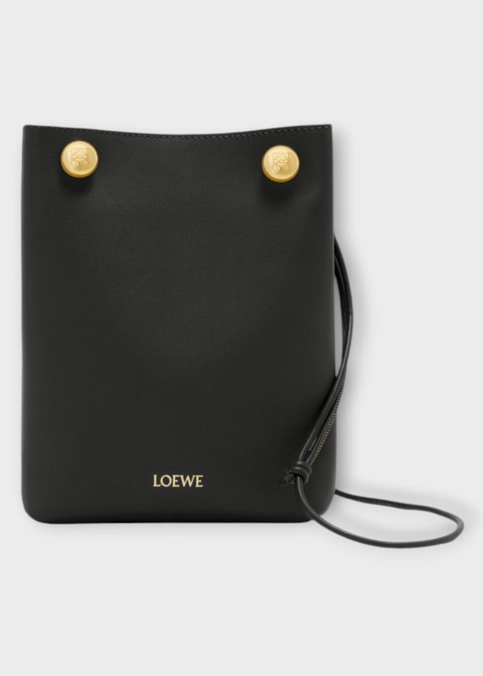 Loewe Loewe Bag, Black, Pebble Smooth Calf Pouch In Black w/ Shoulder Strap