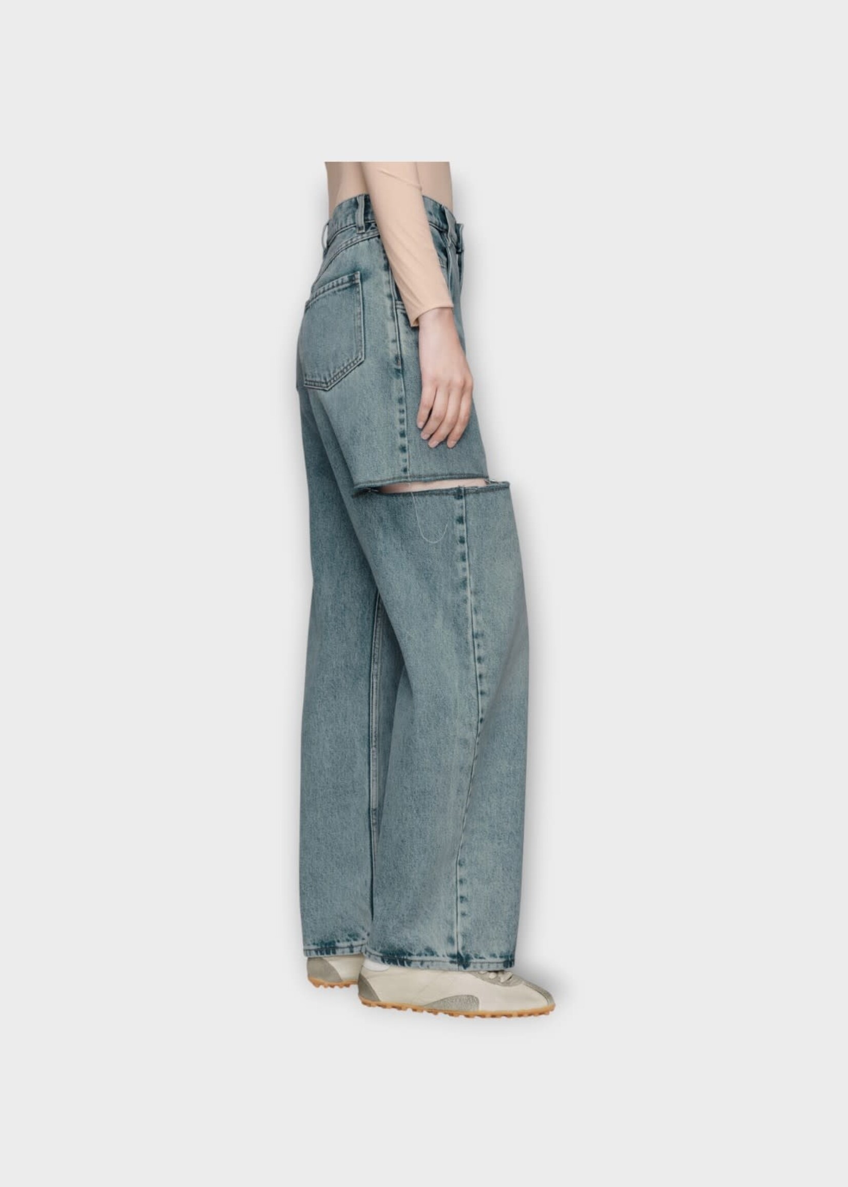 Maison Margiela Maison Margiela Jeans, Blue, 5 Pockets High Waist Cut Out Denim Pants