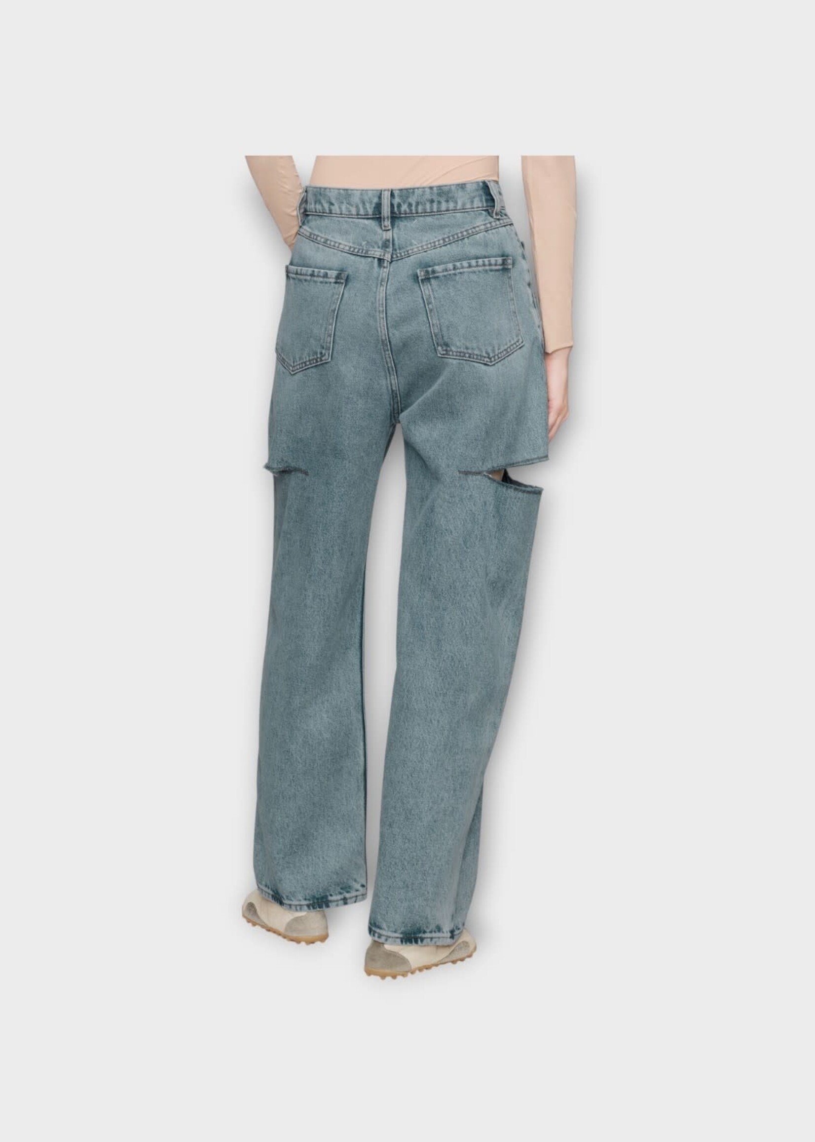 Maison Margiela Maison Margiela Jeans, Blue, 5 Pockets High Waist Cut Out Denim Pants