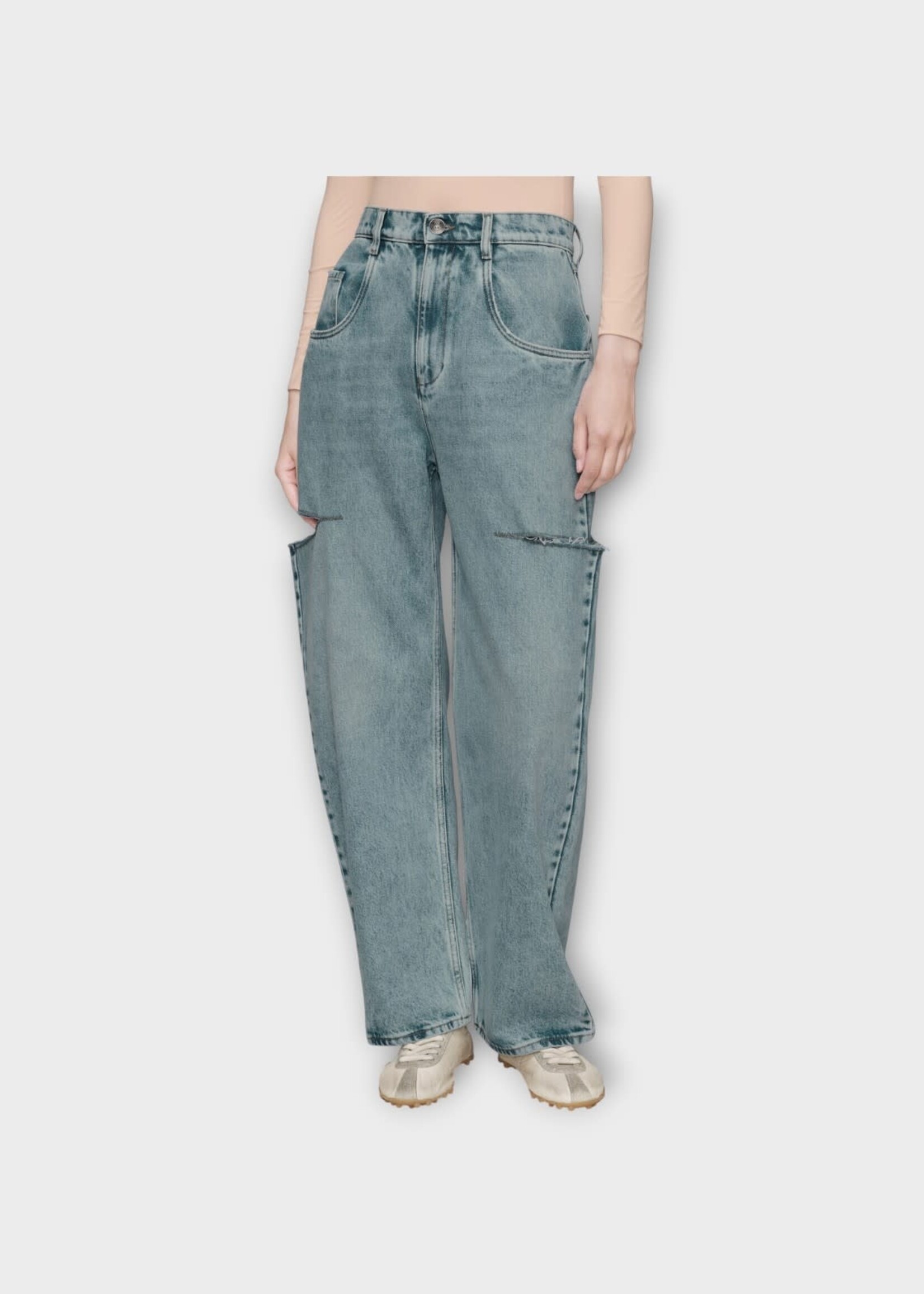 Maison Margiela Maison Margiela Jeans, Blue, 5 Pockets High Waist Cut Out Denim Pants