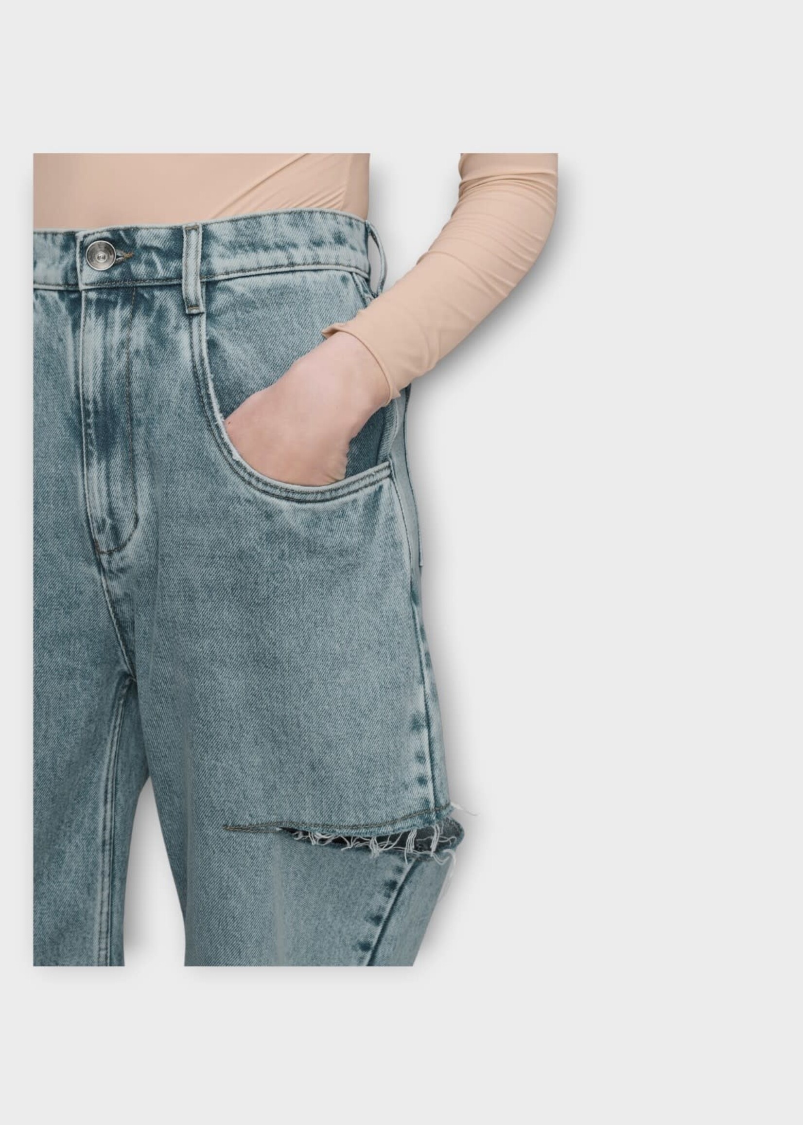 Maison Margiela Maison Margiela Jeans, Blue, 5 Pockets High Waist Cut Out Denim Pants