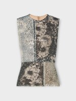 Maison Margiela Maison Margiela Top, Grey, Sequin Crew Neck Sleeveless Floral Top In Multicolour