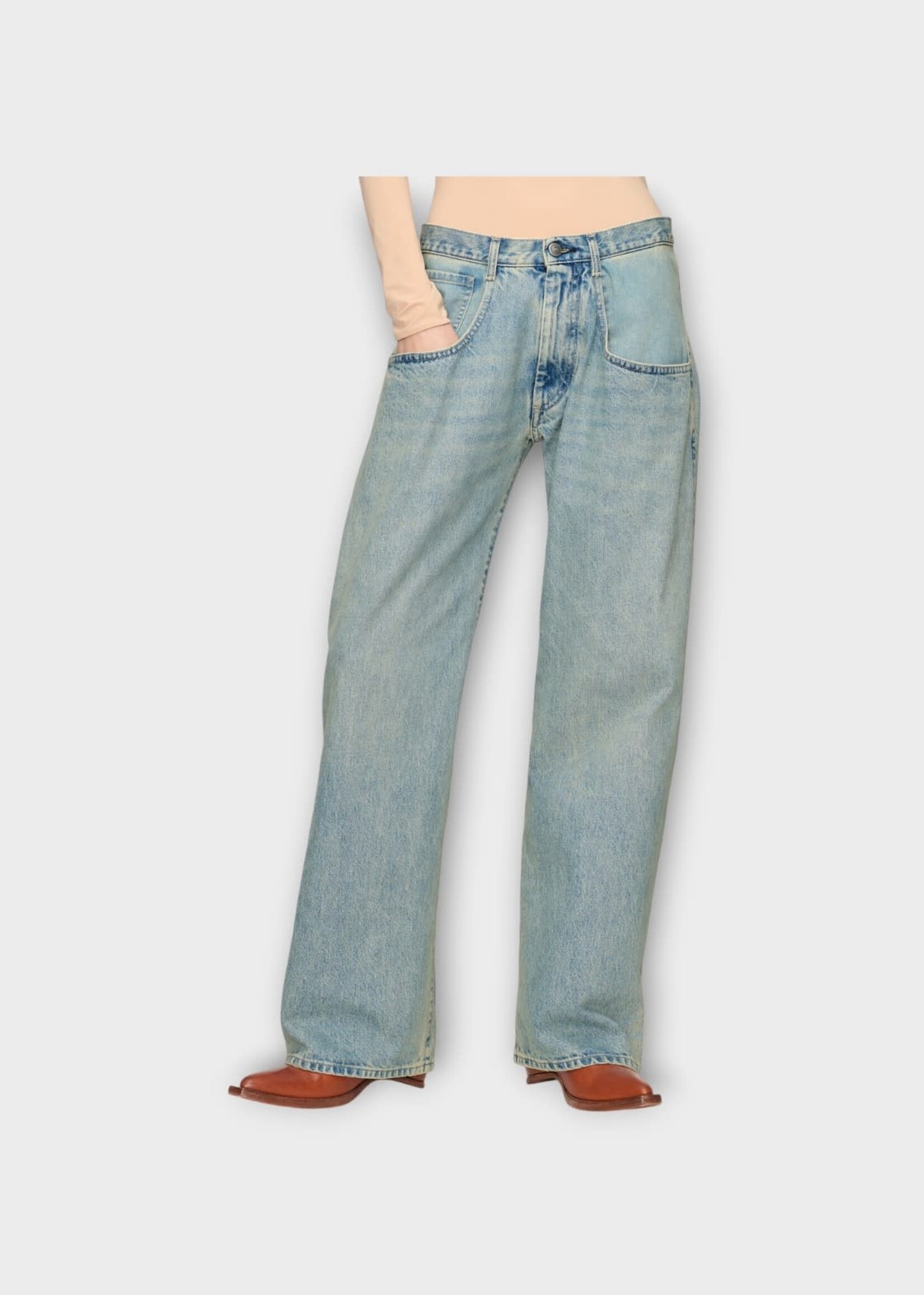 Maison Margiela Maison Margiela Jeans, Blue, 5 Pockets  Straight Leg Denim Pants In Ice Blue