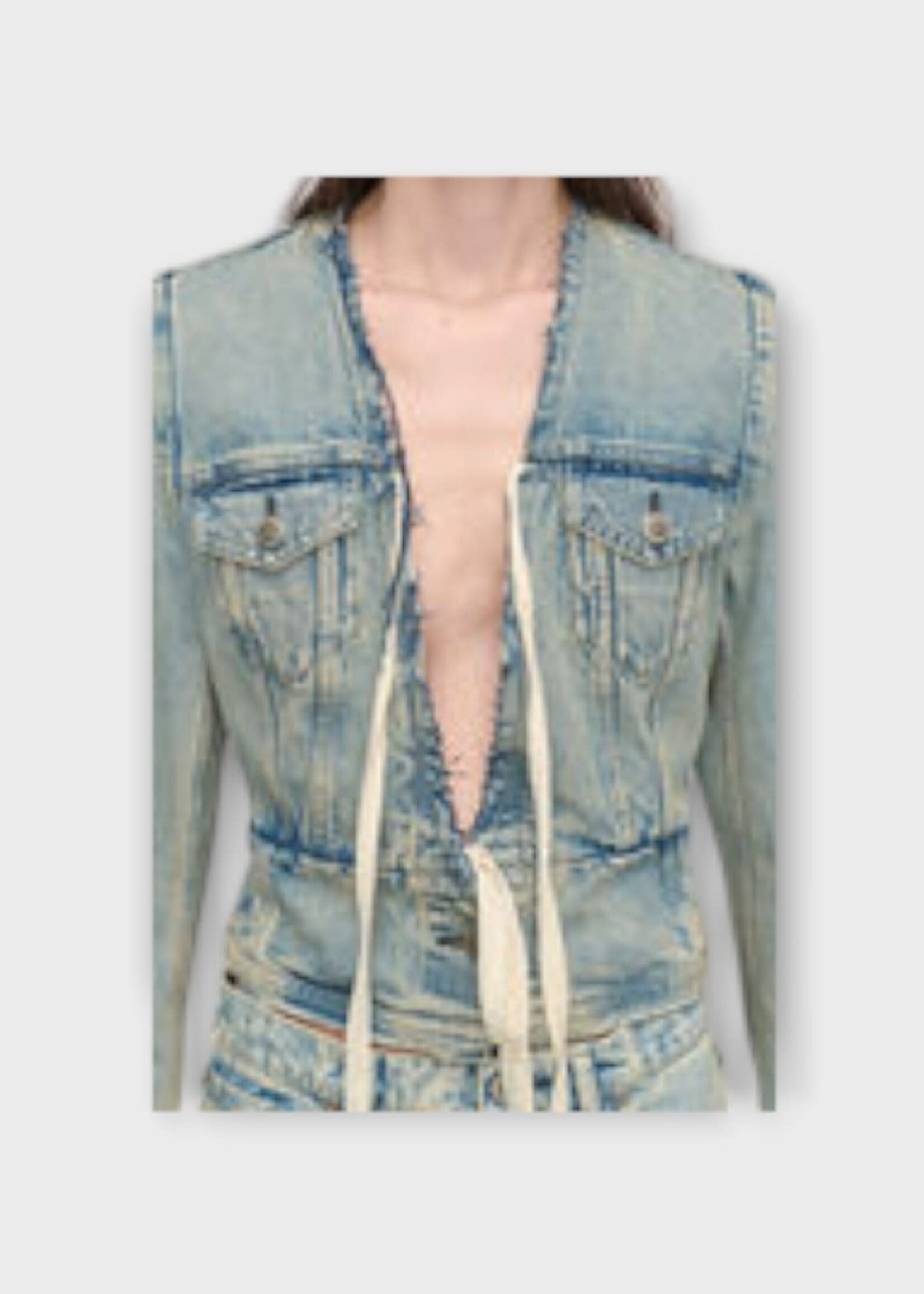 Maison Margiela Maison Margiela Jacket, Blue, Denim V-Neck Sports jacket In Ice Blue