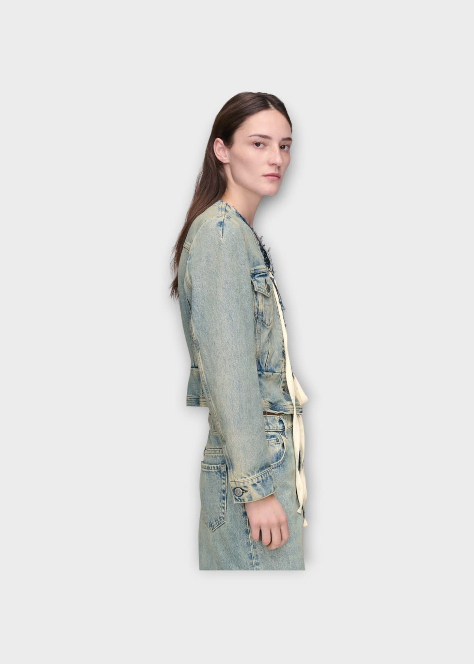 Maison Margiela Maison Margiela Jacket, Blue, Denim V-Neck Sports jacket In Ice Blue