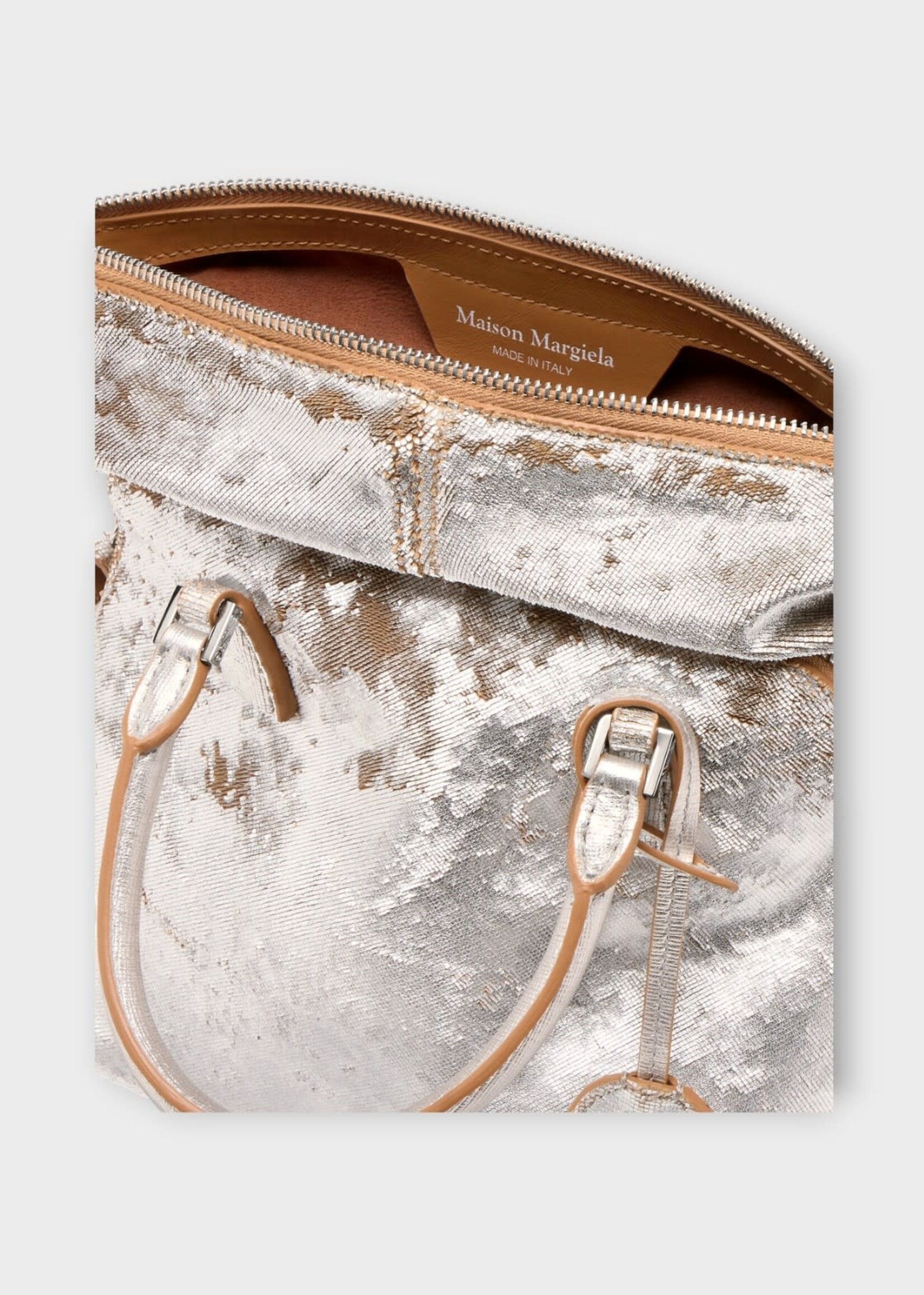 Maison Margiela Maison Margiela Bag, Silver, Soft 5Ac Mini Bag In Silver & Light Brown