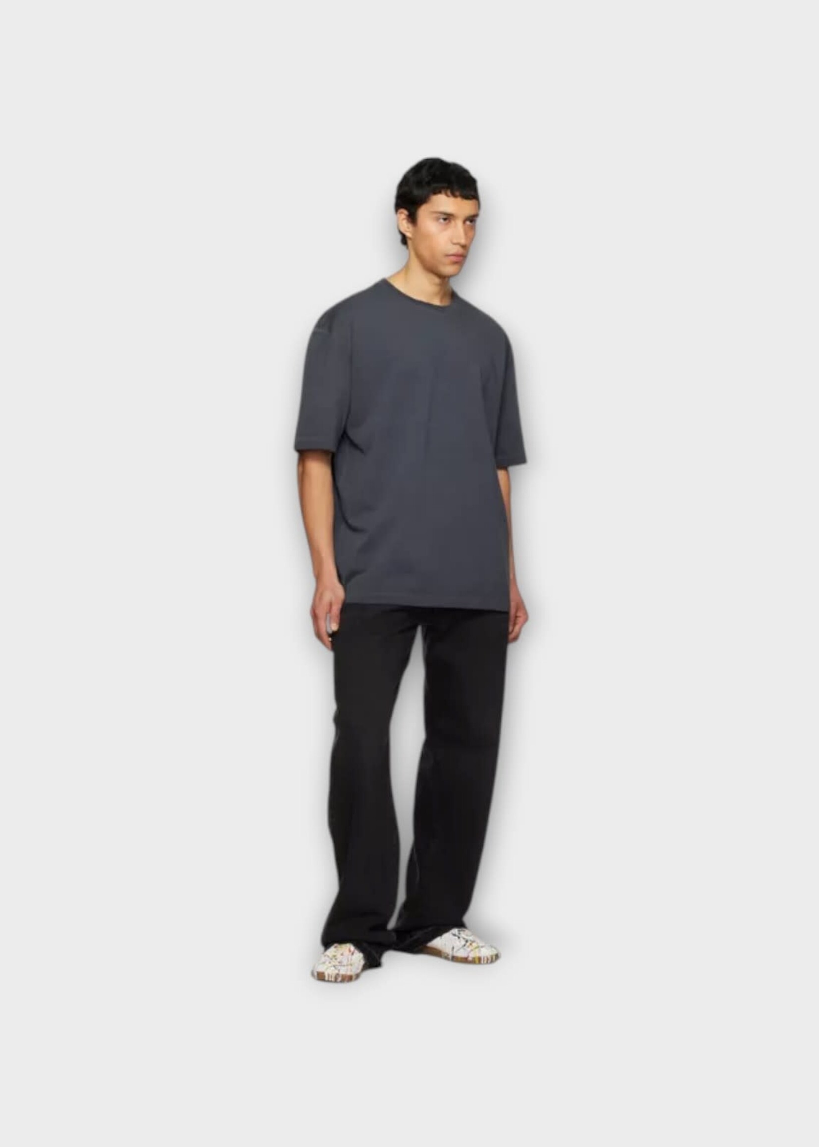 Maison Margiela Maison Margiela T-Shirt, Grey, Cotton Crew Neck Classic T-Shirt In Anthracite