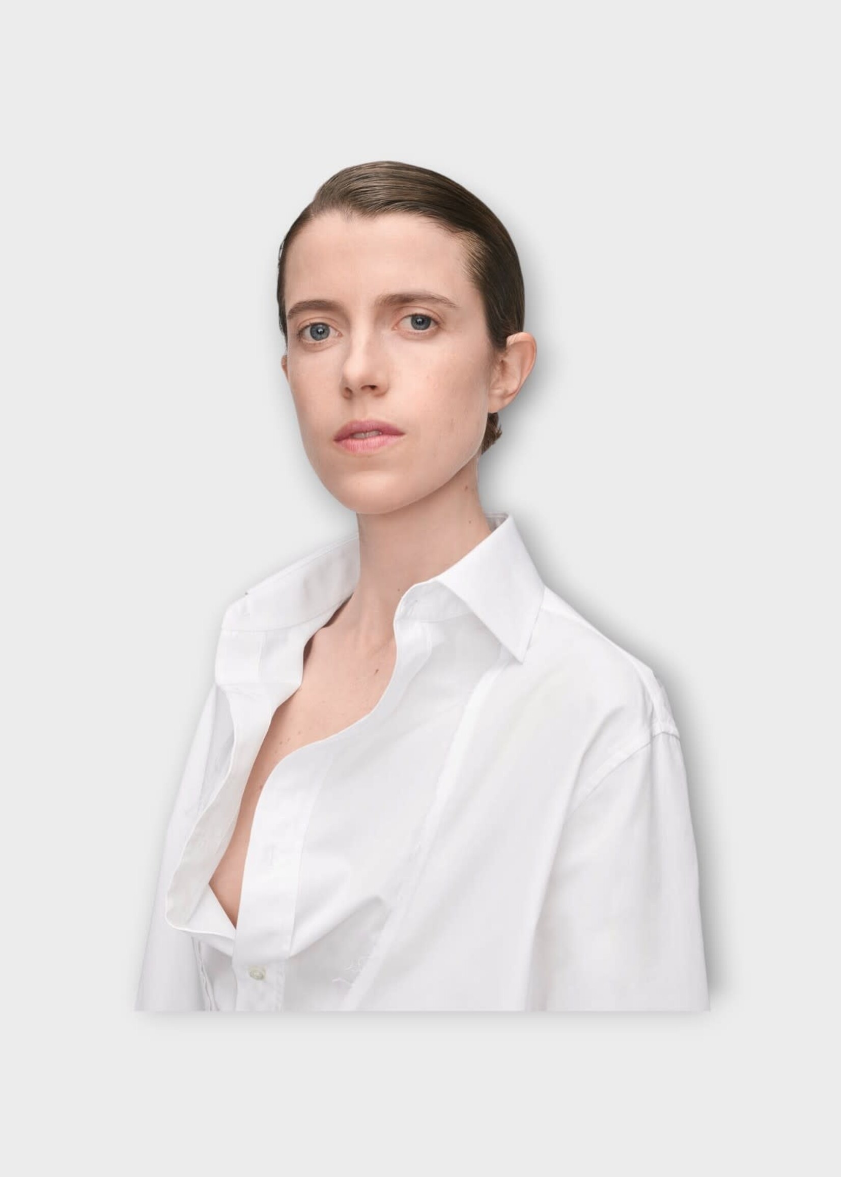 Maison Margiela Maison Margiela Shirt, White, Folded Collar Long Sleeve Shirt In White