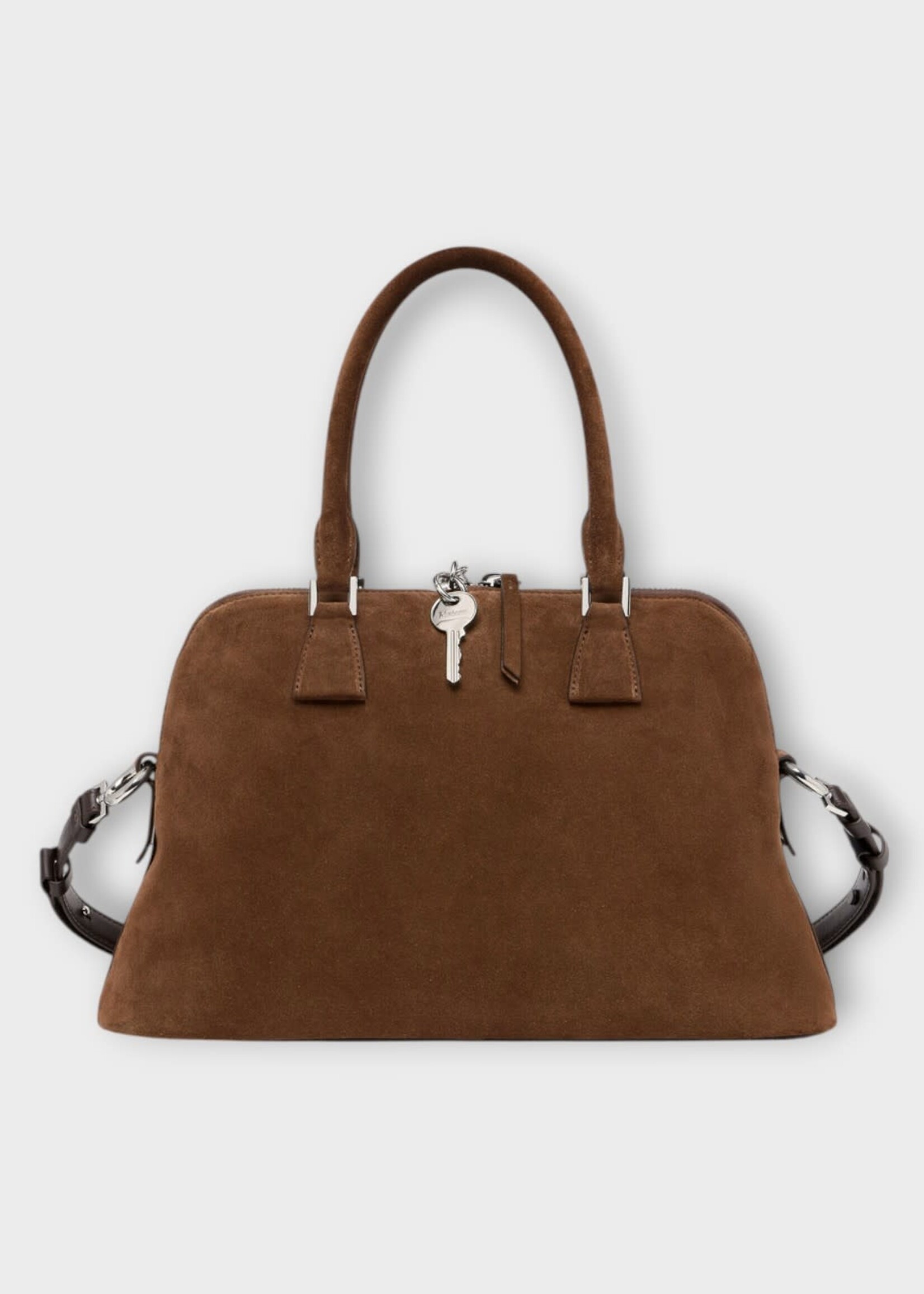 Maison Margiela Maison Margiela Bag, Brown, 5Ac Soft Suede Leather Medium Bag In Roches Ivory & Dark Brown