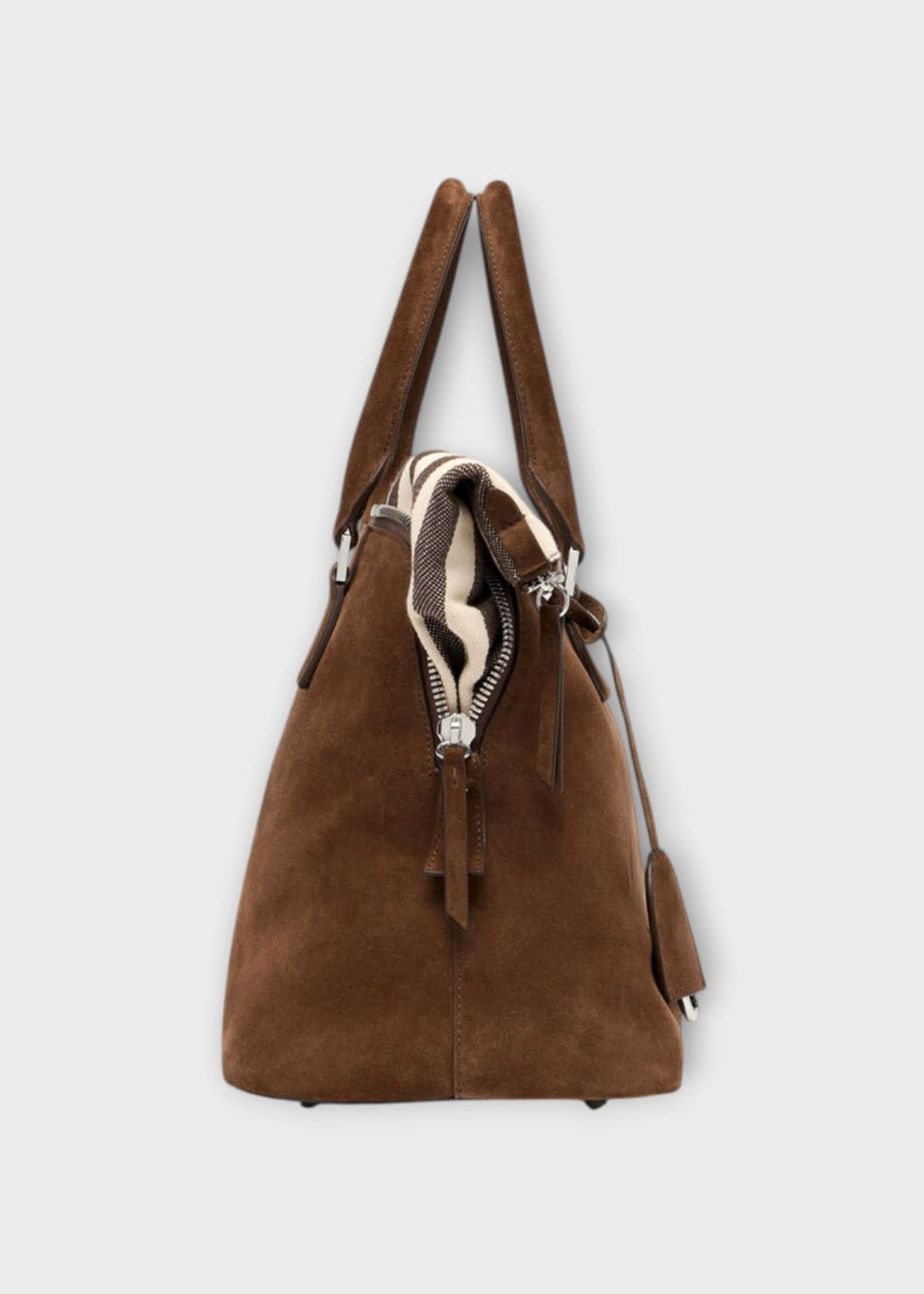 Maison Margiela Maison Margiela Bag, Brown, 5Ac Soft Suede Leather Medium Bag In Roches Ivory & Dark Brown