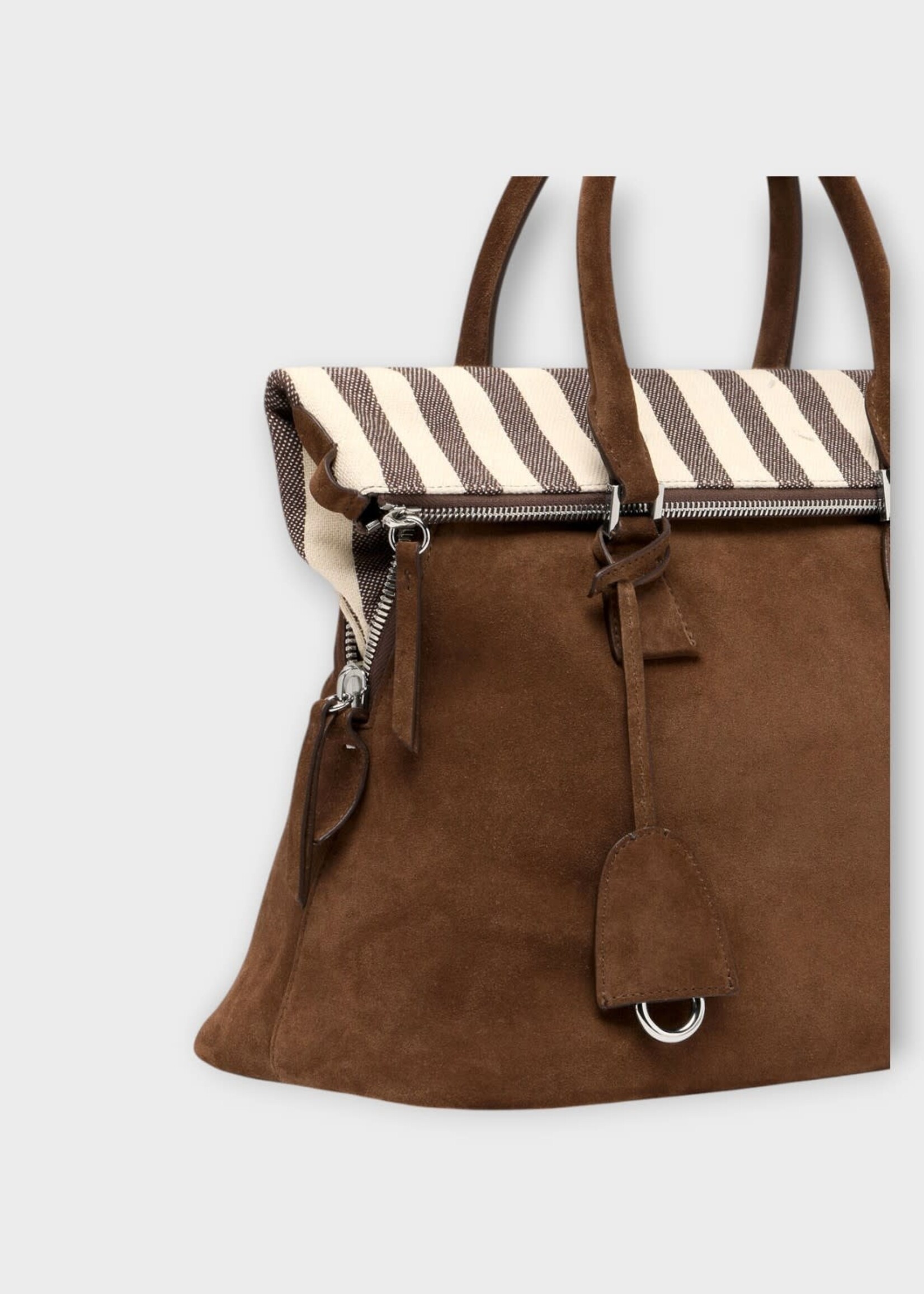 Maison Margiela Maison Margiela Bag, Brown, 5Ac Soft Suede Leather Medium Bag In Roches Ivory & Dark Brown