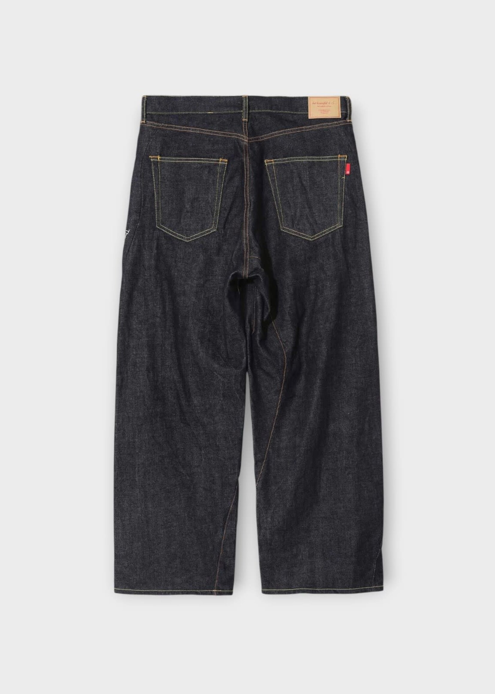 Undercover Undercover Jeans, Blue, Patti Smith x Undercover Wide Leg Denim Pants In Indigo w/ Embroidered Poem