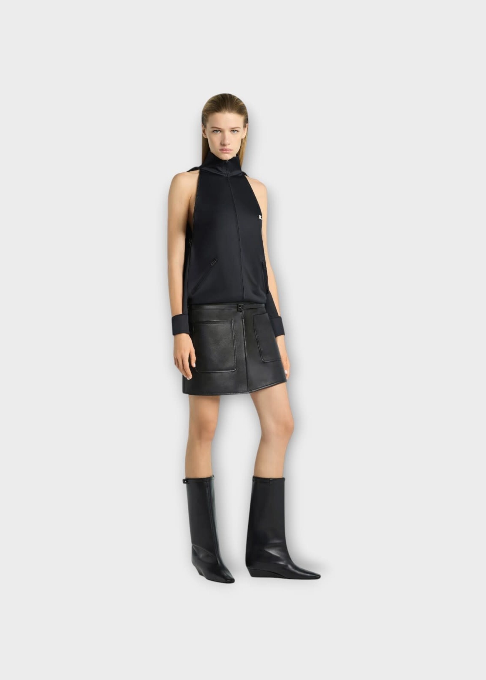 Courreges Courreges Jacket, Black, Zipped Cut Out Tracksuit Jacket In Black w/ Logo