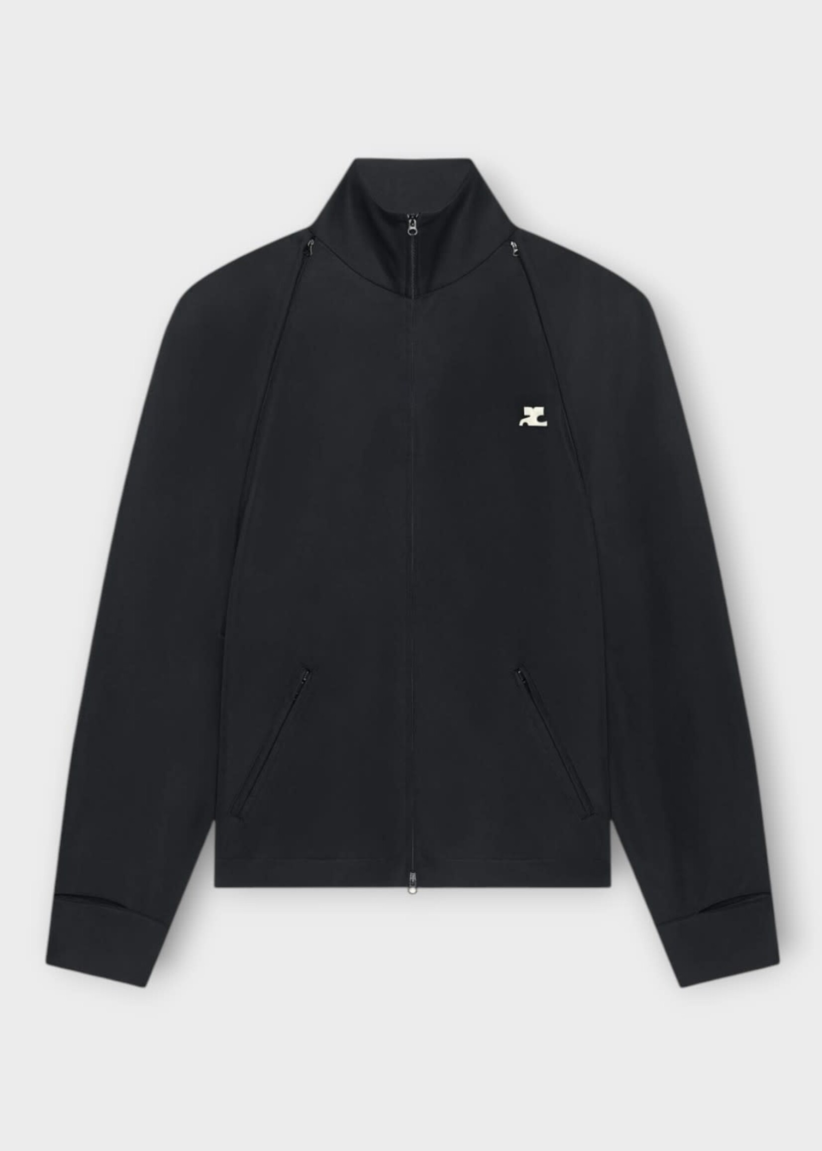 Courreges Courreges Jacket, Black, Zipped Cut Out Tracksuit Jacket In Black w/ Logo