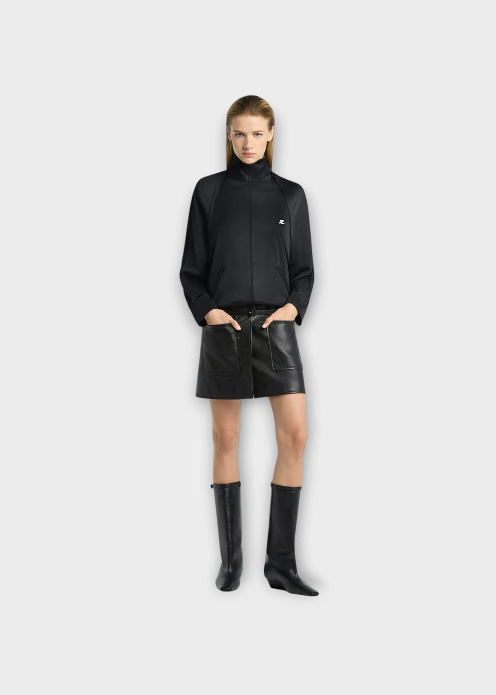 Courreges Courreges Jacket, Black, Zipped Cut Out Tracksuit Jacket In Black w/ Logo
