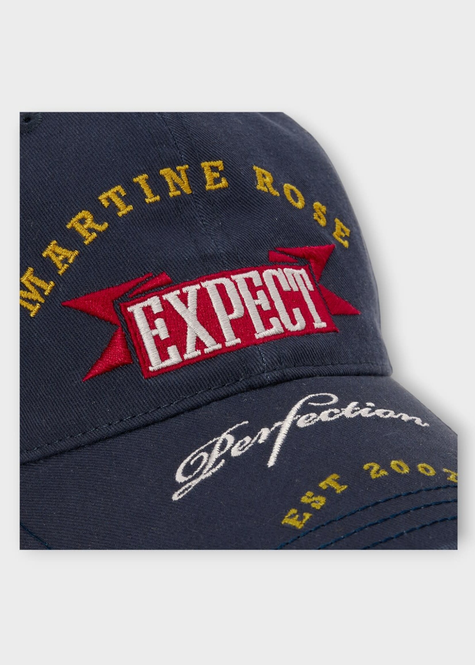 Martine Rose Martine Rose Hat, Navy, Roll Back Embroidered Cap In Blue Navy